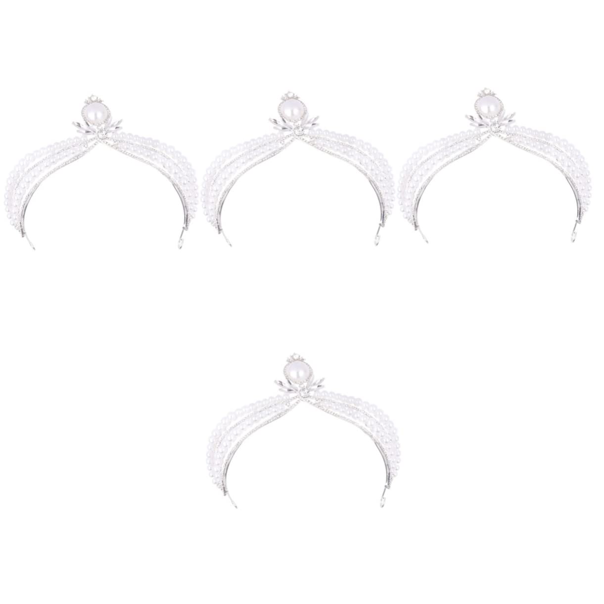 FRCOLOR 2-Piece Rhinestone Pearl Crown Headpiece - Wedding Tiara for Flower Girls, Bridesmaids, Bridal Party | Elegant Birthday Headdress & Women's Hair Accessories for Weddings, Prom, Pageants, and Special Occasions