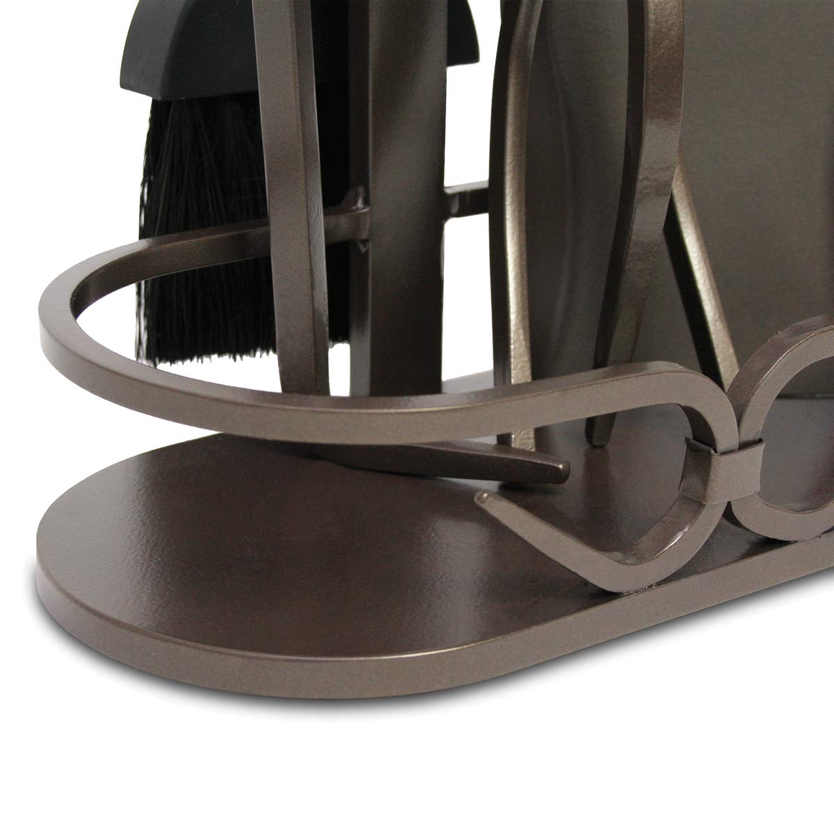 Pilgrim Home & Hearth 18047 Iron Gate Fireplace Tool Set - Heavy Duty Fireplace Accessories with Stand, Poker, Shovel & Brush - Perfect for Indoor & Outdoor Fire Pits, Wood Stoves & Fireplace Maintenance