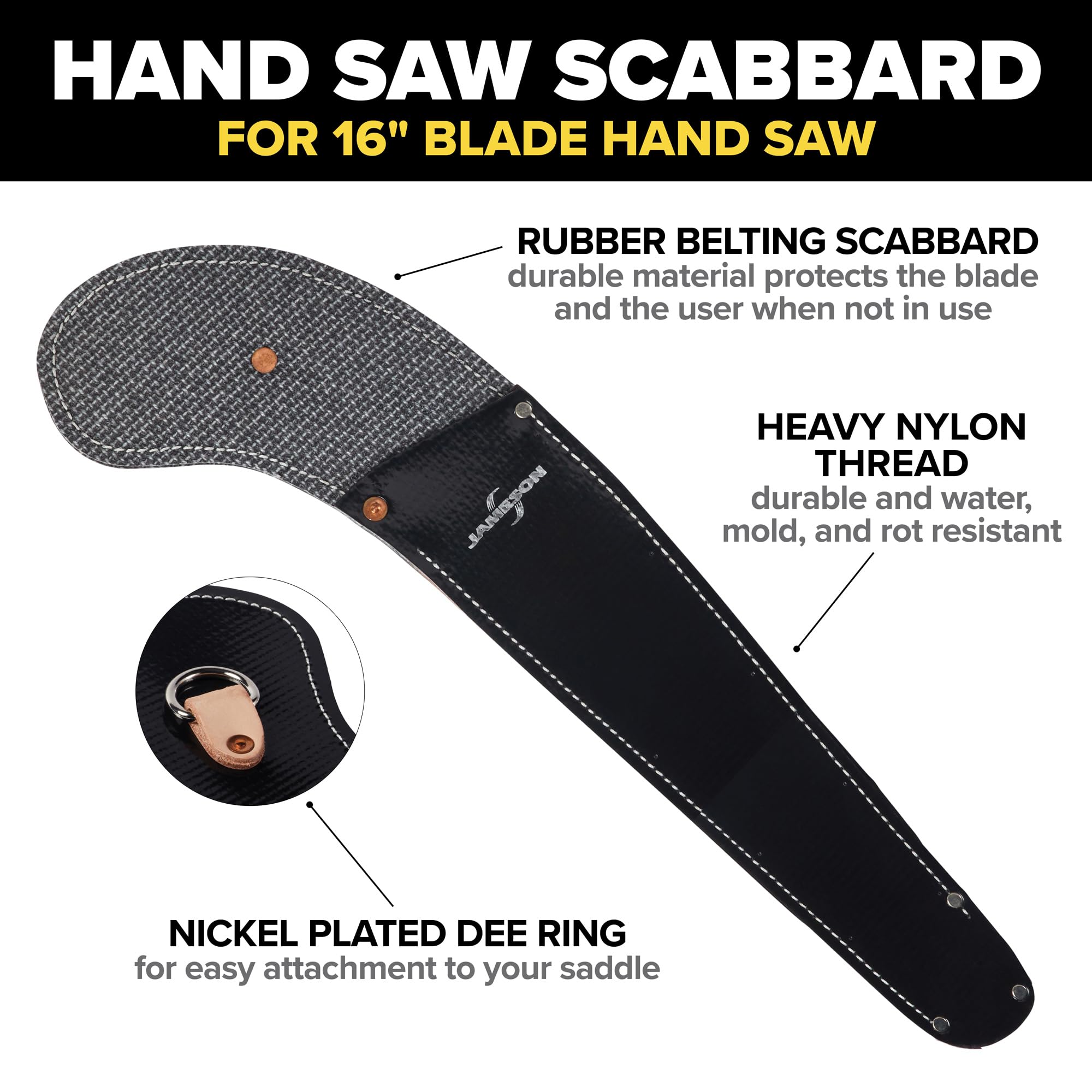 Jameson HS-16TE-OS 16-Inch Professional Hand Saw Kit with Comfort Grip - Orange | Ideal for Woodworking, DIY Projects, and Home Improvement Tasks