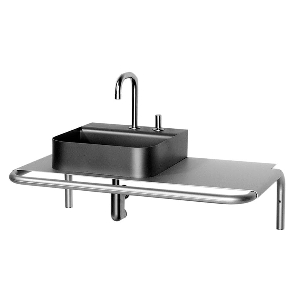 Whitehaus AELA185 Single Shelf Wall Mounted Towel Bar - Aluminum Bathroom Shelf for Hand Towels, Soap & Decor - Perfect for Bathroom, Kitchen & Laundry Organization