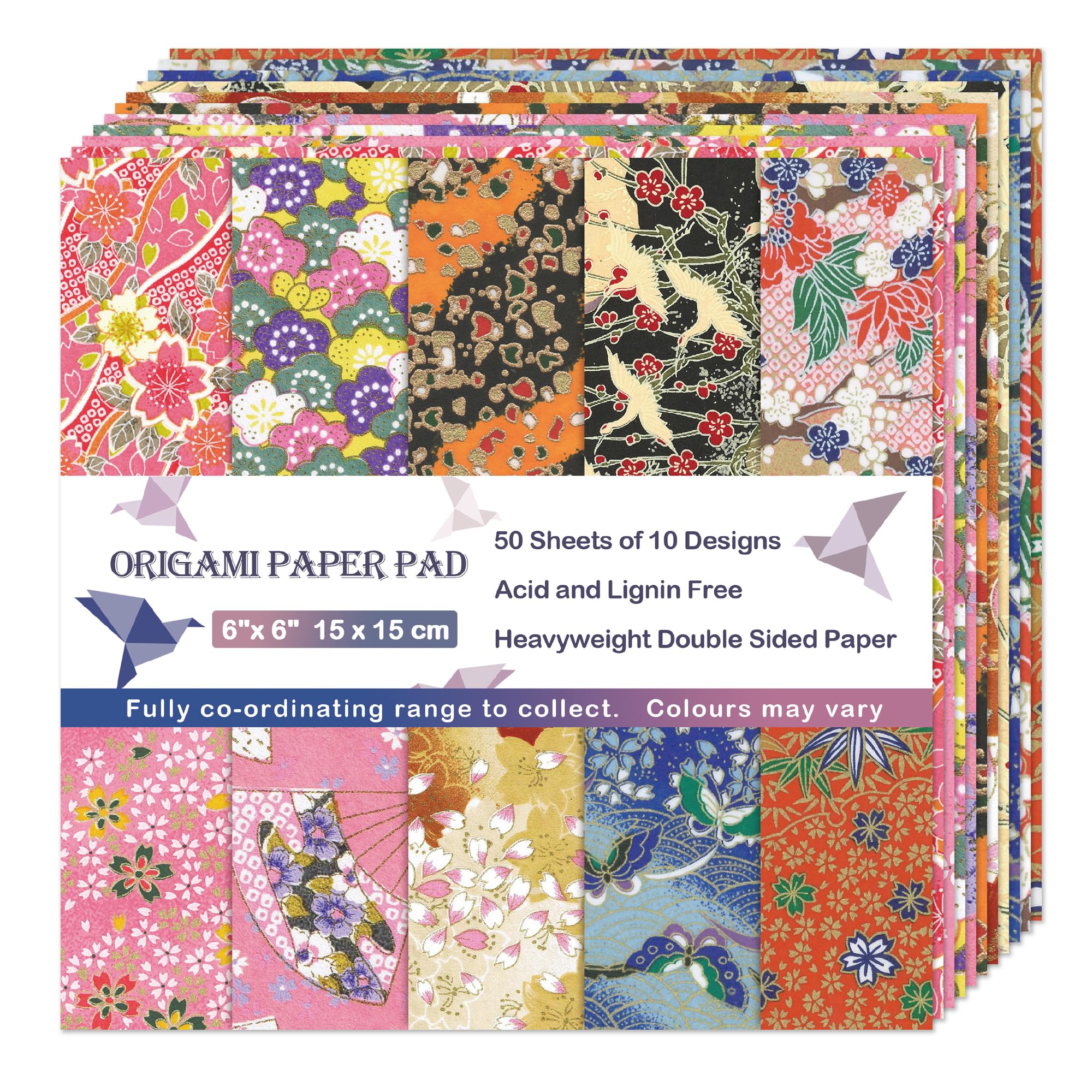 Premium 6x6 Inch Origami Paper - 150 Sheets, 70 GSM, 30 Double-Sided Designs - Japanese Washi Craft Paper for Origami, Scrapbooking, Card Making - Perfect for DIY Projects, Gift Wrapping & Home Decor