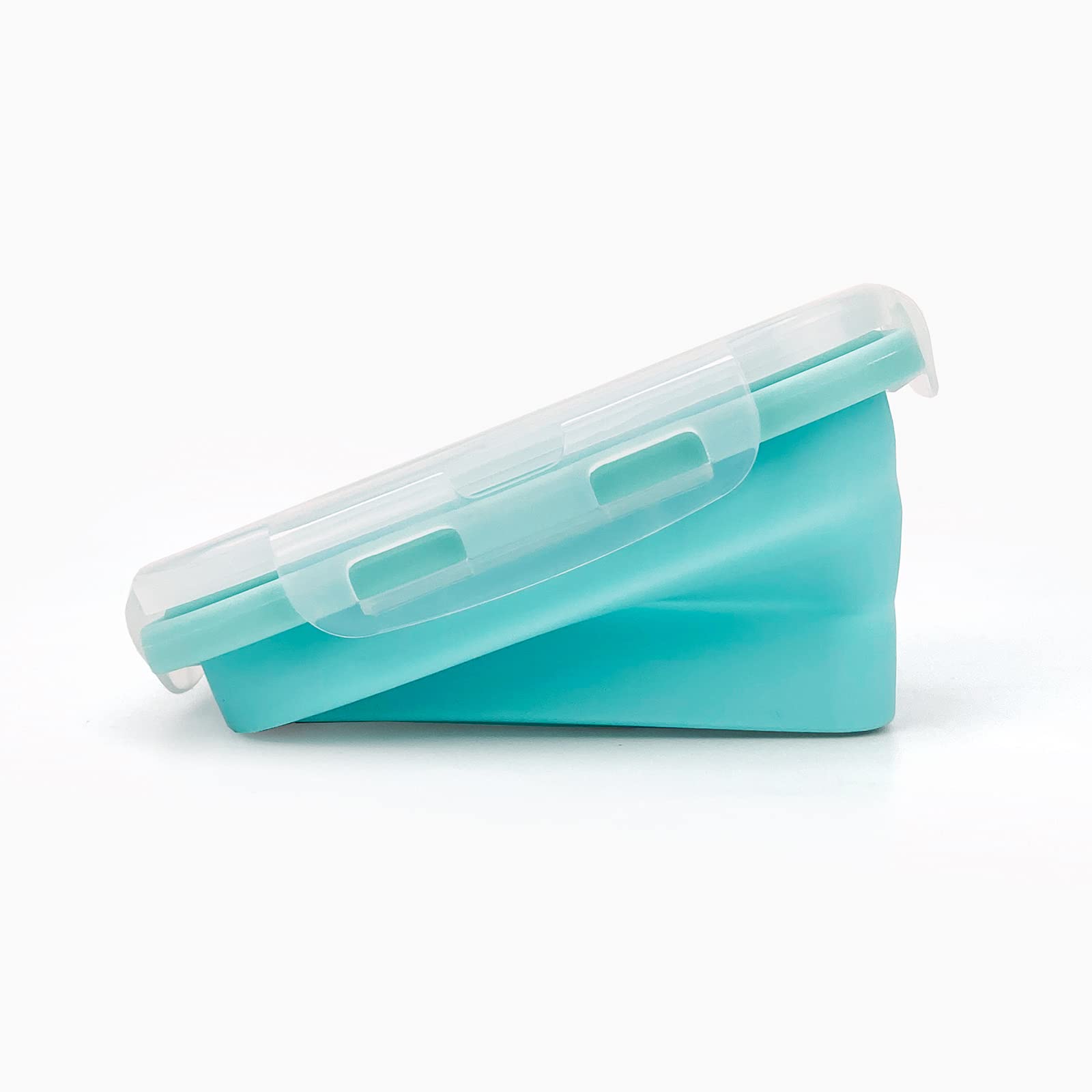 CCyanzi 3-Piece Collapsible Food Storage Containers with Lids - BPA-Free Silicone Lunch Box Set | Microwave, Freezer & Dishwasher Safe | Space Saving for Kitchen, Office, Camping & Travel (Blue)