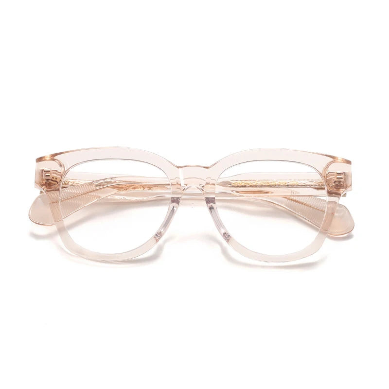 Stylish Unisex Black Acetate Eyeglasses - Full Rim Oval Square Frame (Model 94301) | Perfect for Work, Reading & Fashion Accessories