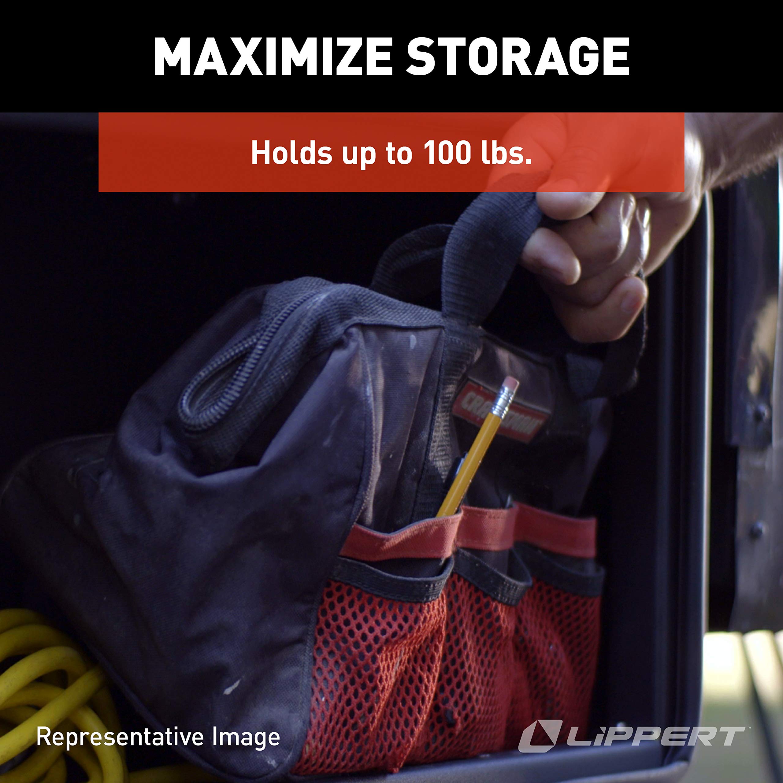 Lippert Components 664640 SolidStep RV Storage Box - Durable Plastic Organizer for Camping Gear, Tools & Outdoor Accessories - Perfect for RVs, Trailers & Motorhomes