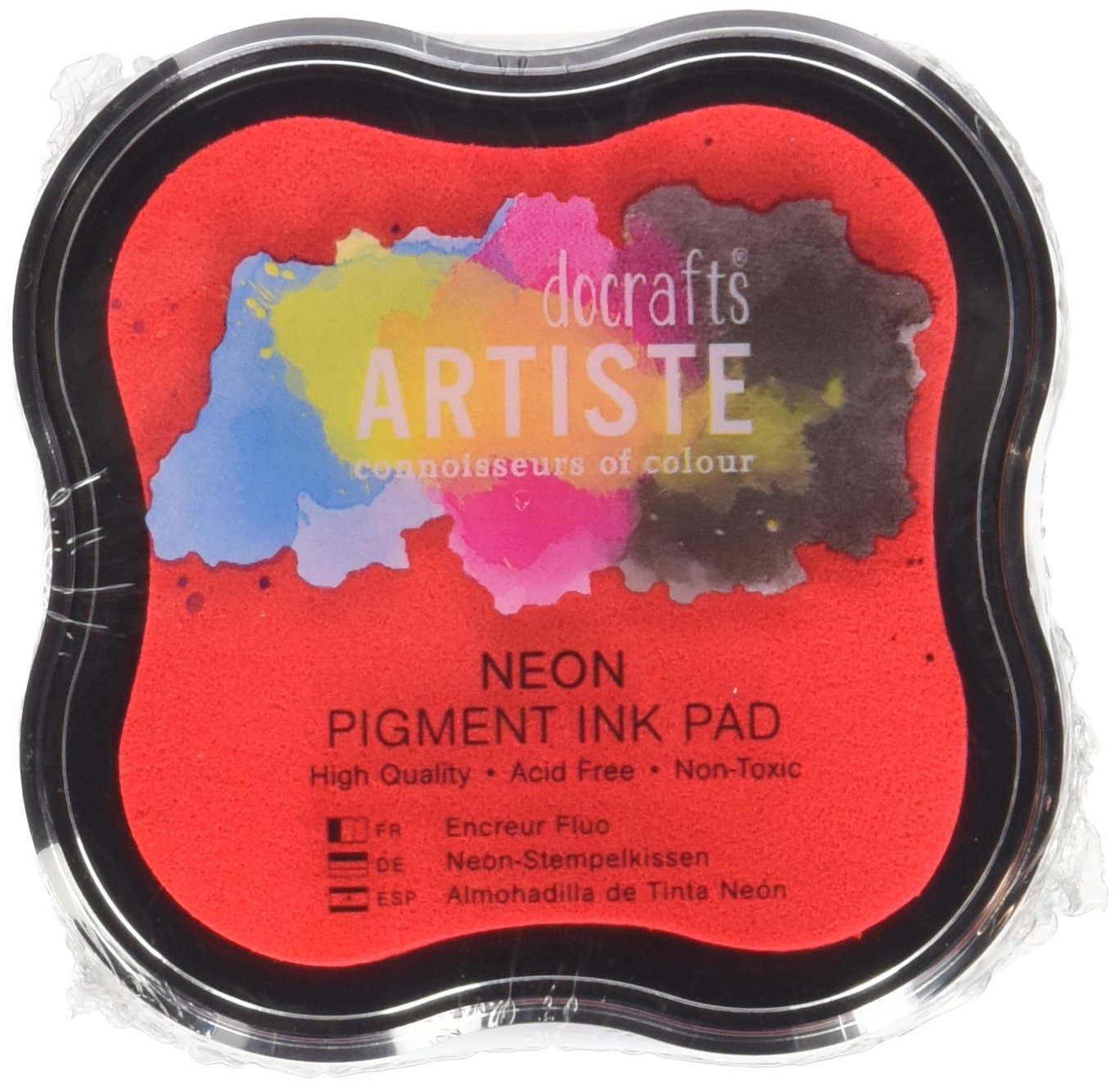 Neon Pink Pigment Ink Pad for Stamping, Scrapbooking & DIY Crafts - Vibrant, Long-Lasting Ink for Paper, Cards & Art Projects