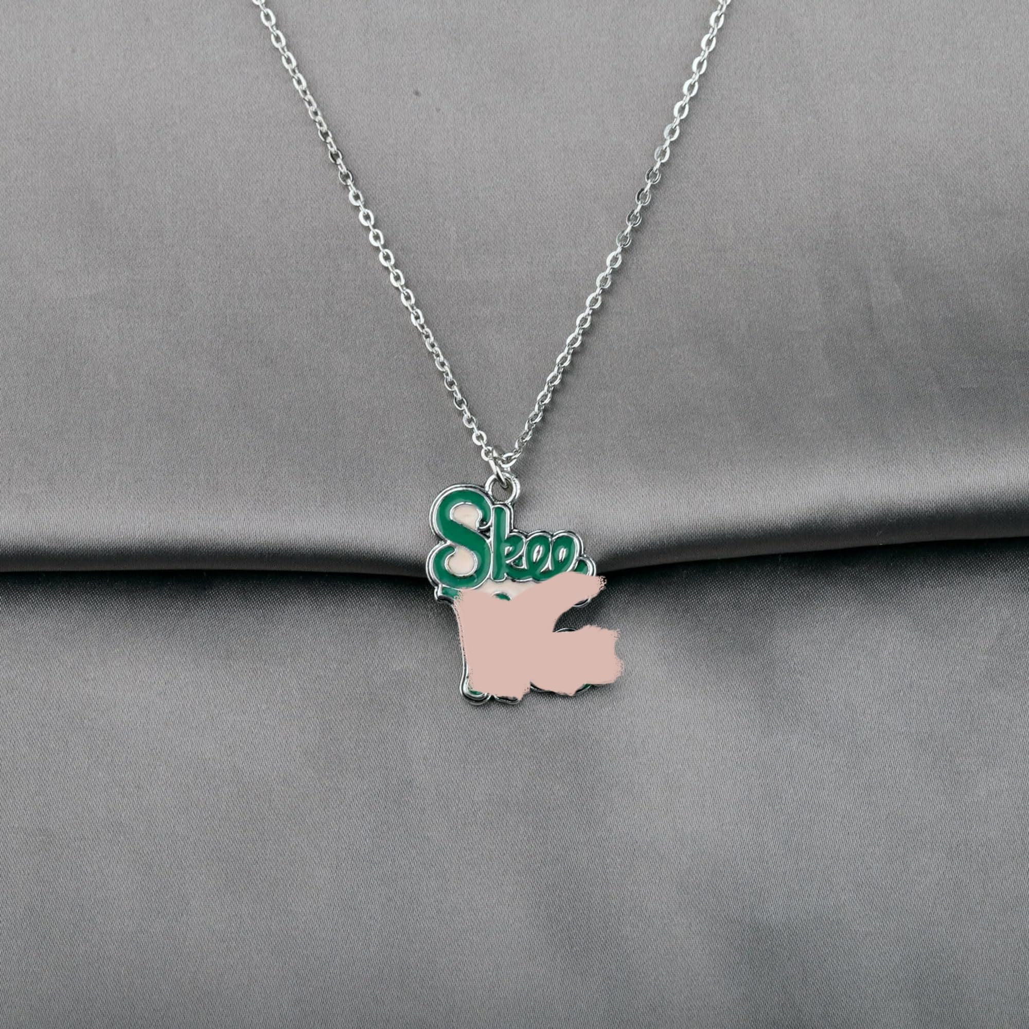 POTIY Pink and Green Sorority Gift Skee Pendant Necklace - Graduation Jewelry for Women | Perfect for Sorority Sisters, College Graduation Gifts & Special Occasions
