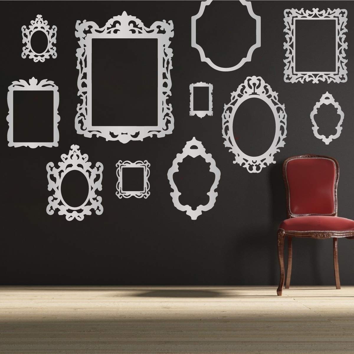 Vintage Antique Picture Frame Wall Decals - Decorative Art Stickers for Home, Office & Nursery Decor