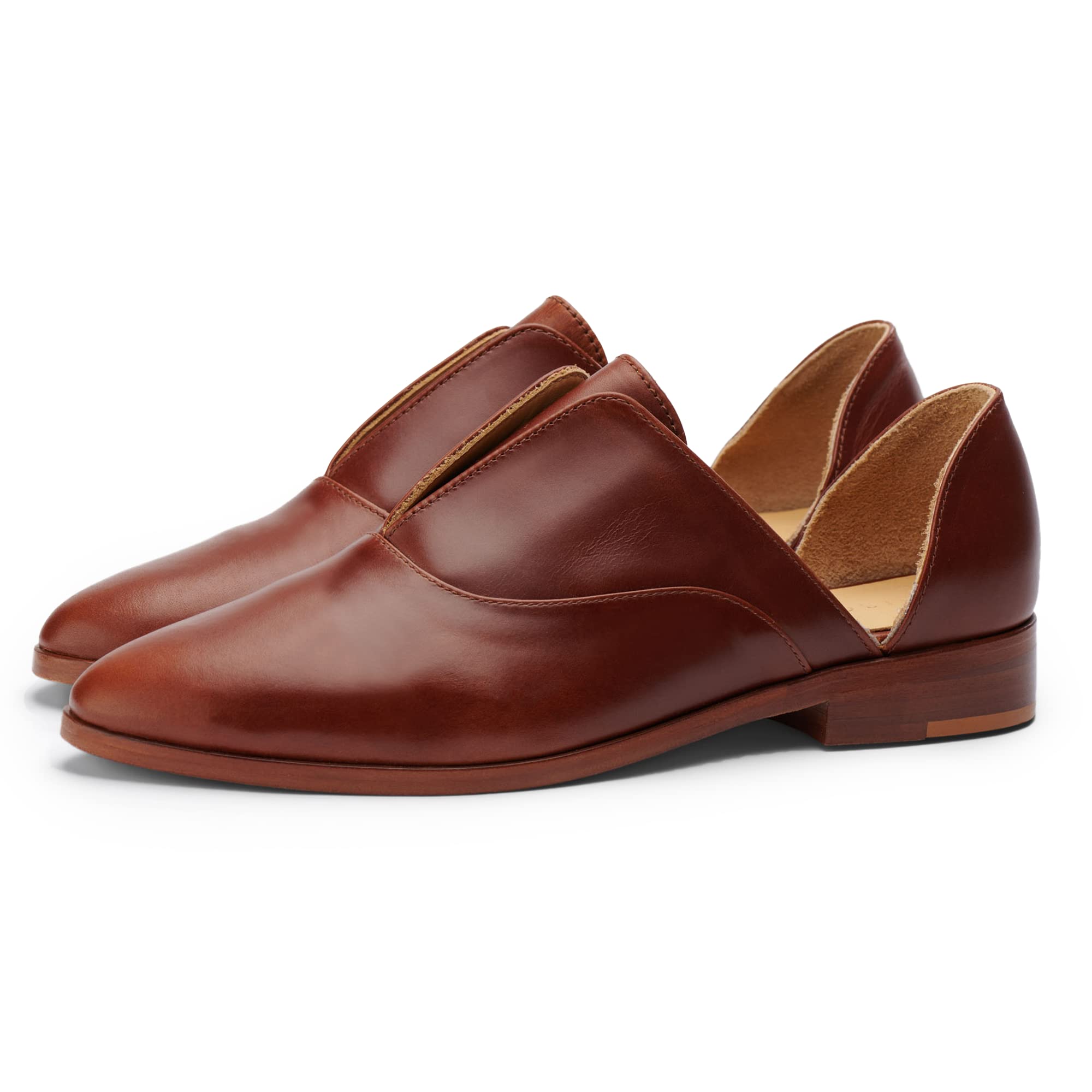 Nisolo Women's D'Orsay Pointed Toe Leather Flats - Professional & Elegant Work Shoes for Women | Comfortable Office Shoes for Business, Formal & Casual Wear | Perfect for Office, Meetings, Date Nights & Special Occasions