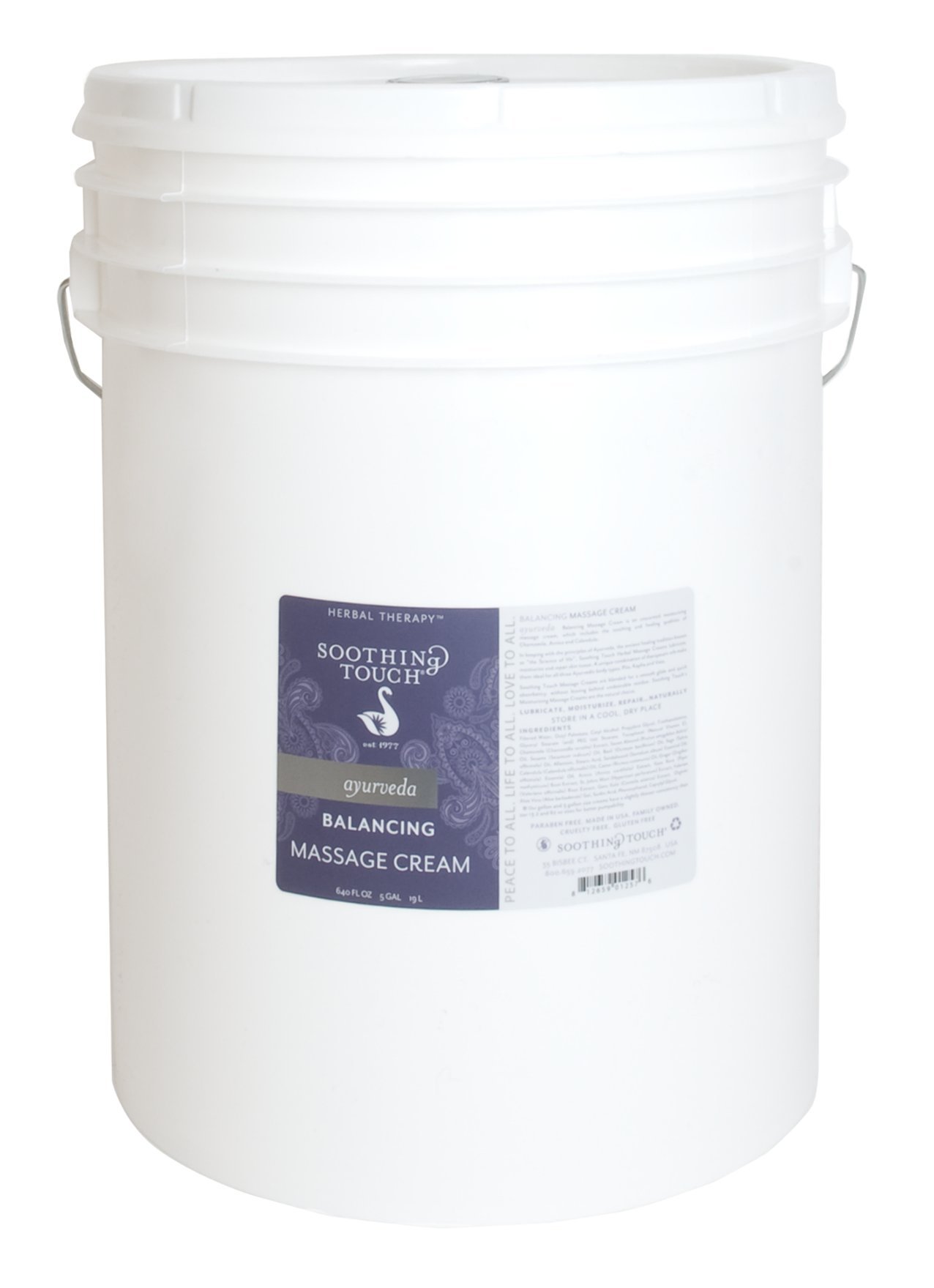 Soothing Touch Unscented Balancing Massage Cream - 5 Gallon Bulk Size for Professional Spa, Physical Therapy & Muscle Relaxation