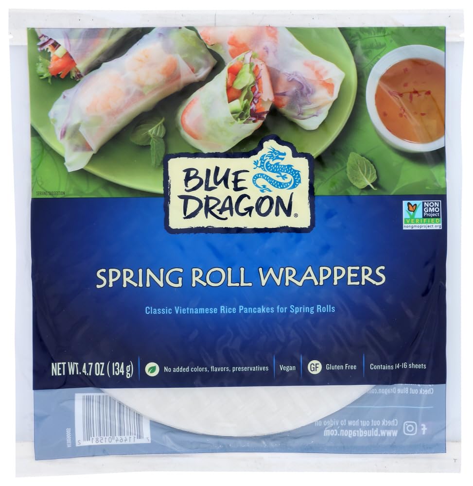 Gluten Free Spring Roll Wrappers - 134g (50 Sheets) for Asian Cooking, Vegan Recipes & Healthy Appetizers