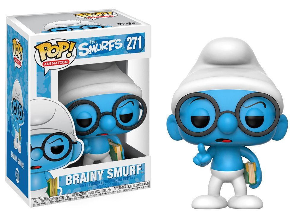 Funko Pop Animation Brainy Smurf Collectible Figure - Official Licensed Smurfs Toy for Display & Gifts - Perfect for Anime Fans, Collectors & Home Decor