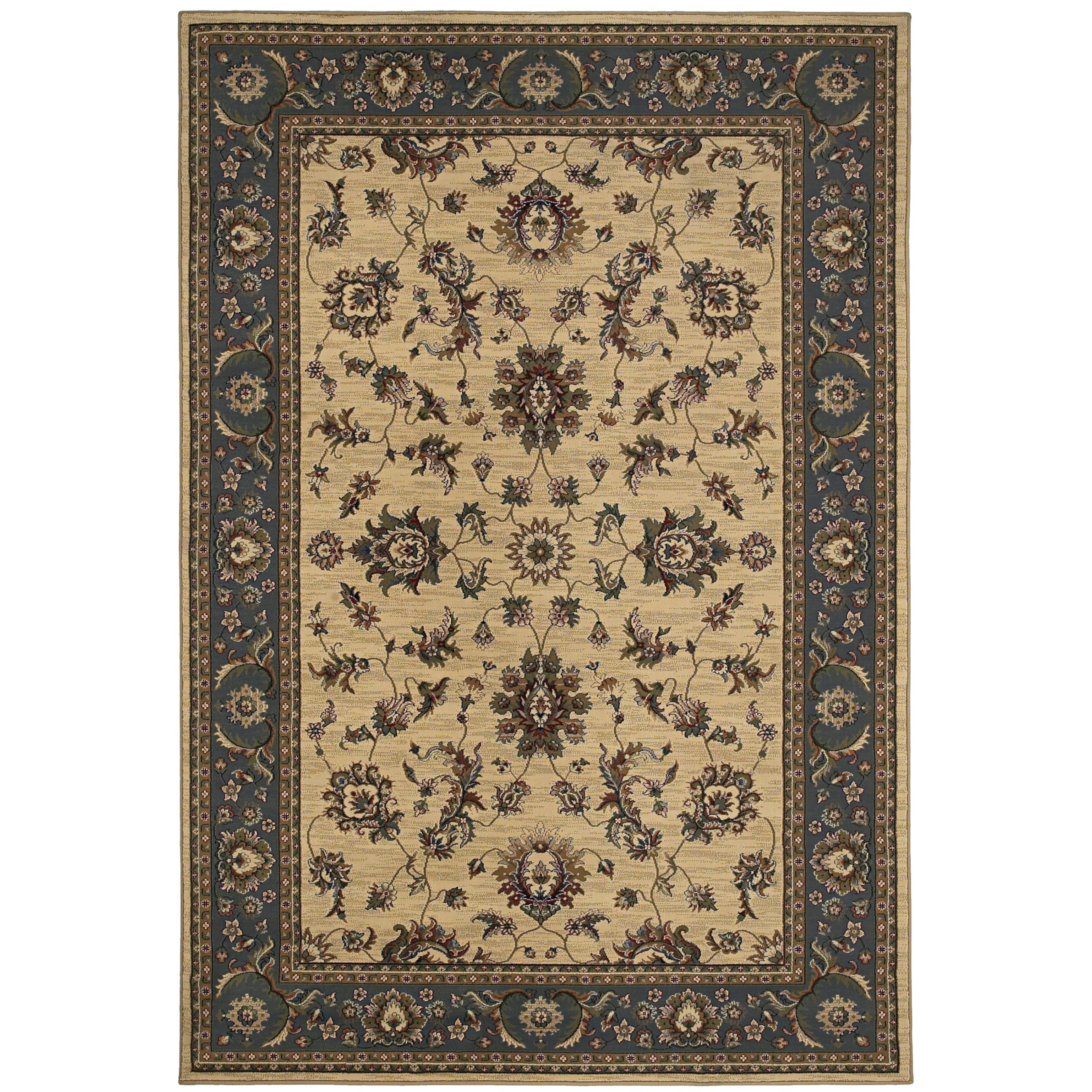 Oriental Weavers Ariana Ivory Blue Persian Rug 10x12.7 Feet Handmade Traditional Area Rug for Living Room Bedroom Dining Room Home Decor
