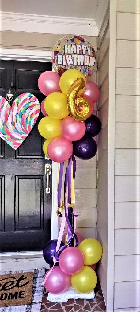 Happy Birthday Pom Pom Decorations - Colorful Party Supplies for Birthday Celebrations, Baby Showers & Festive Events