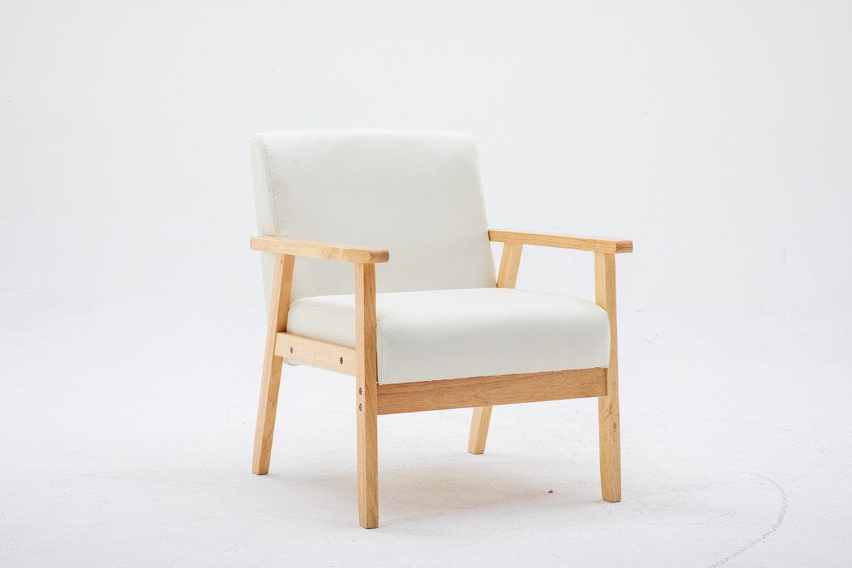 Bahamas Beige Linen Fabric Chair - Modern Living Room Accent Chair for Home & Office - Perfect for Reading Nook, Lounge, or Guest Room