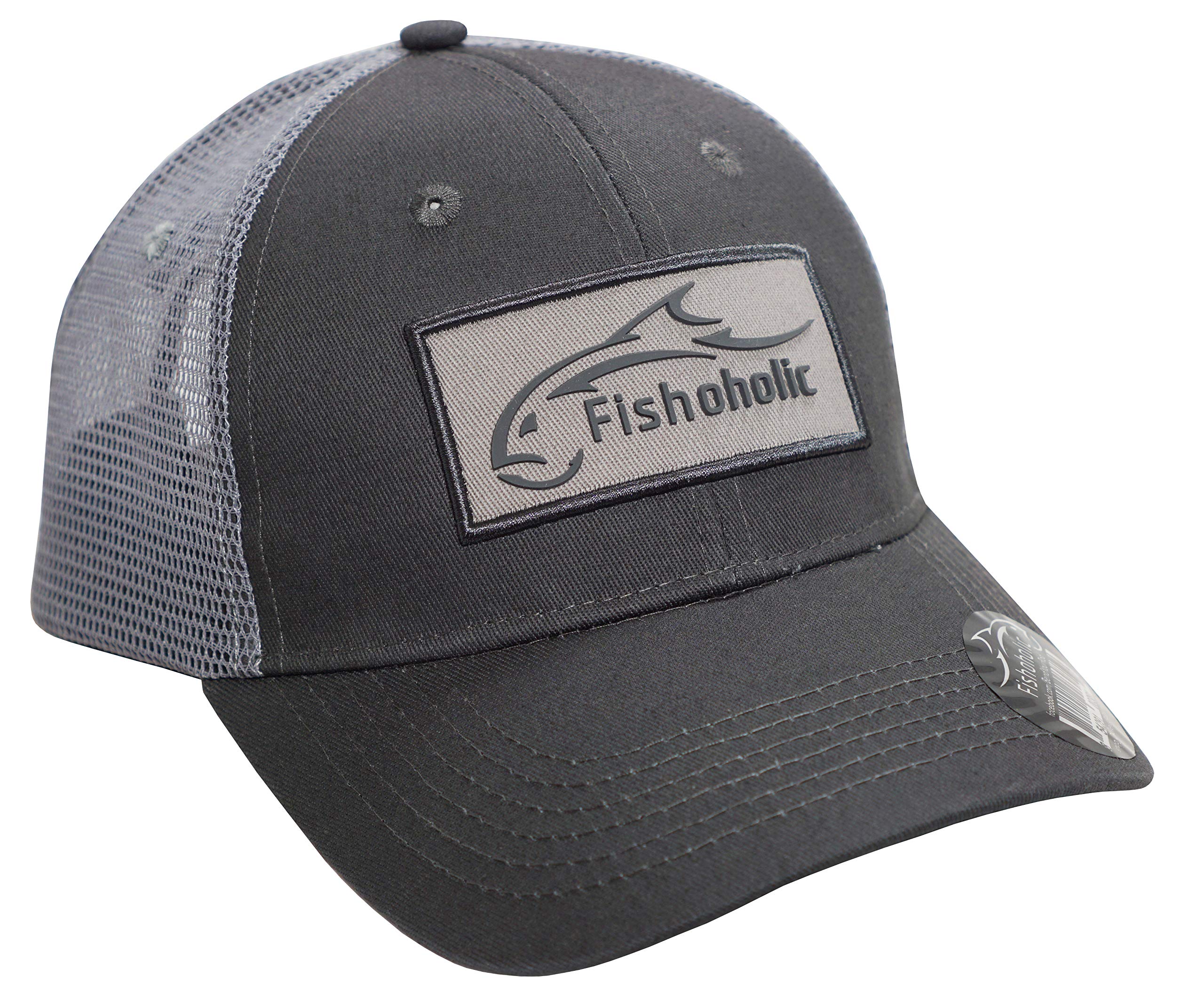 Fishoholic Snapback Baseball Fishing Hat - Breathable Mesh Trucker Cap for Anglers - Perfect Fishing Gift for Dad, Father's Day, or Outdoor Enthusiasts - Ideal for Fishing, Boating, and Outdoor Adventures