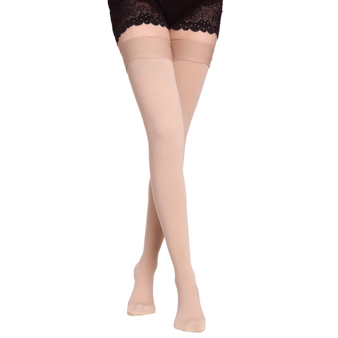 Best Thigh High Compression Socks for Men & Women - 20-30 mmHg Medical Grade Support Stockings - Perfect for Running, Travel & Varicose Vein Relief