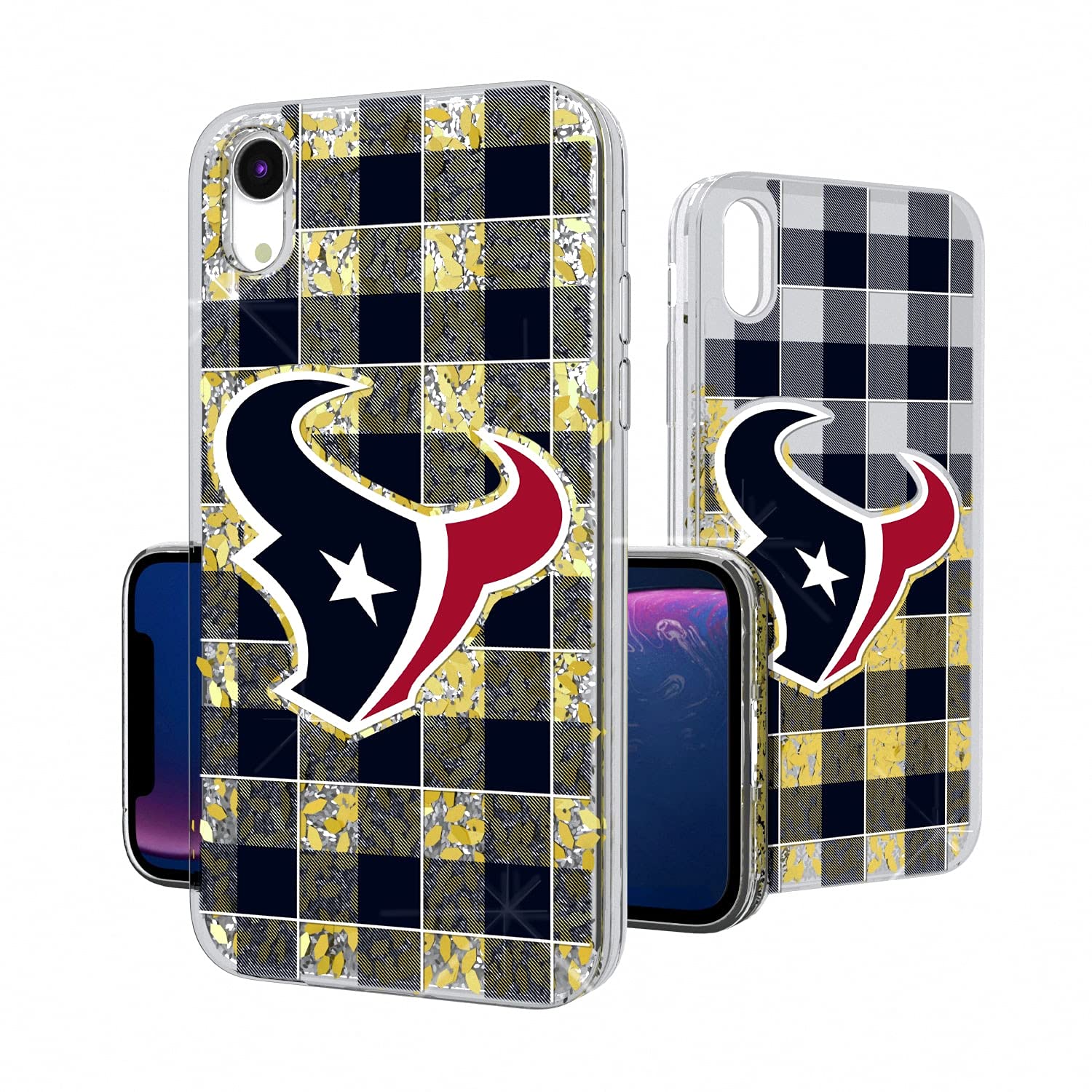 NFL iPhone Case with Plaid Design & Glitter - Durable Protective Cover for iPhone - Perfect for Football Fans & Game Day Accessories