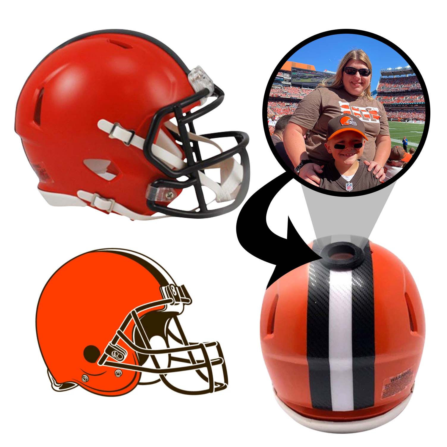 Official Cleveland Browns NFL Mini Helmet - Authentic Collectible with Display Stand - Perfect for Fans, Memorabilia Collections & Game Room Decor