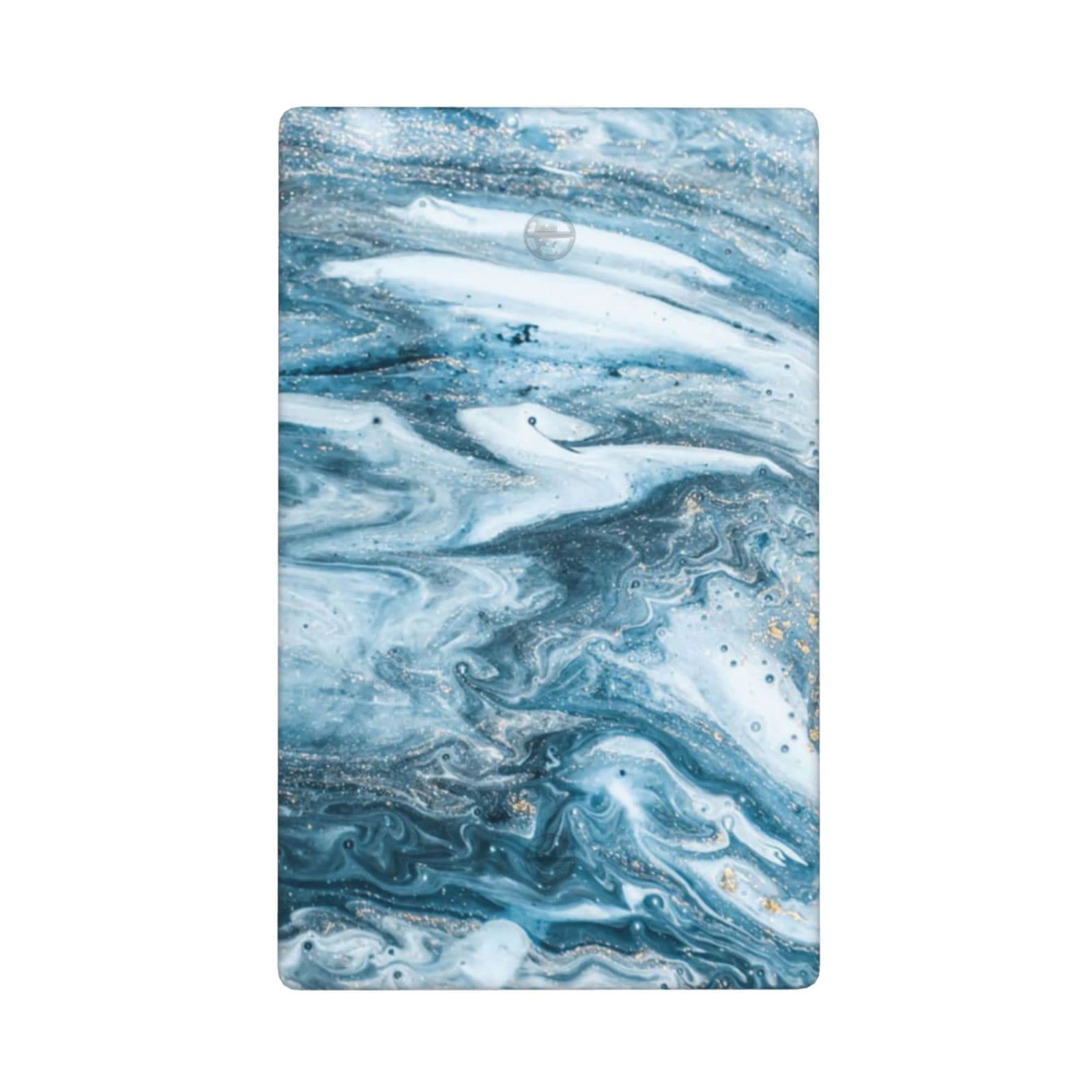 Blue Gold Marble Print Light Switch Cover - Decorative Electrical Wall Plate for Kitchen, Bathroom, Office - 2.76 x 4.5 Inch - Modern Home Decor Accessory for Stylish Interior Design