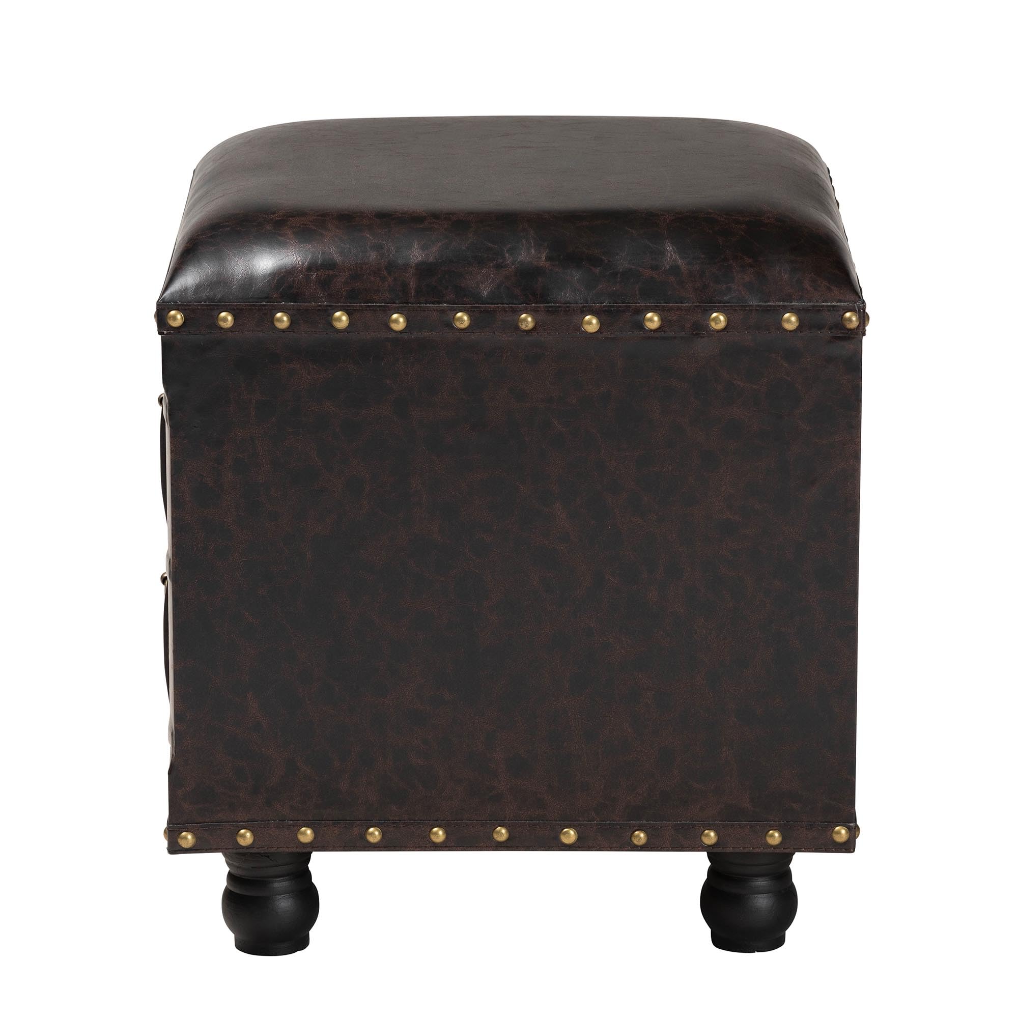 Baxton Studio Dark Brown Ottoman - Modern Footrest & Extra Seating for Living Room, Bedroom & Office - One Size Fits All