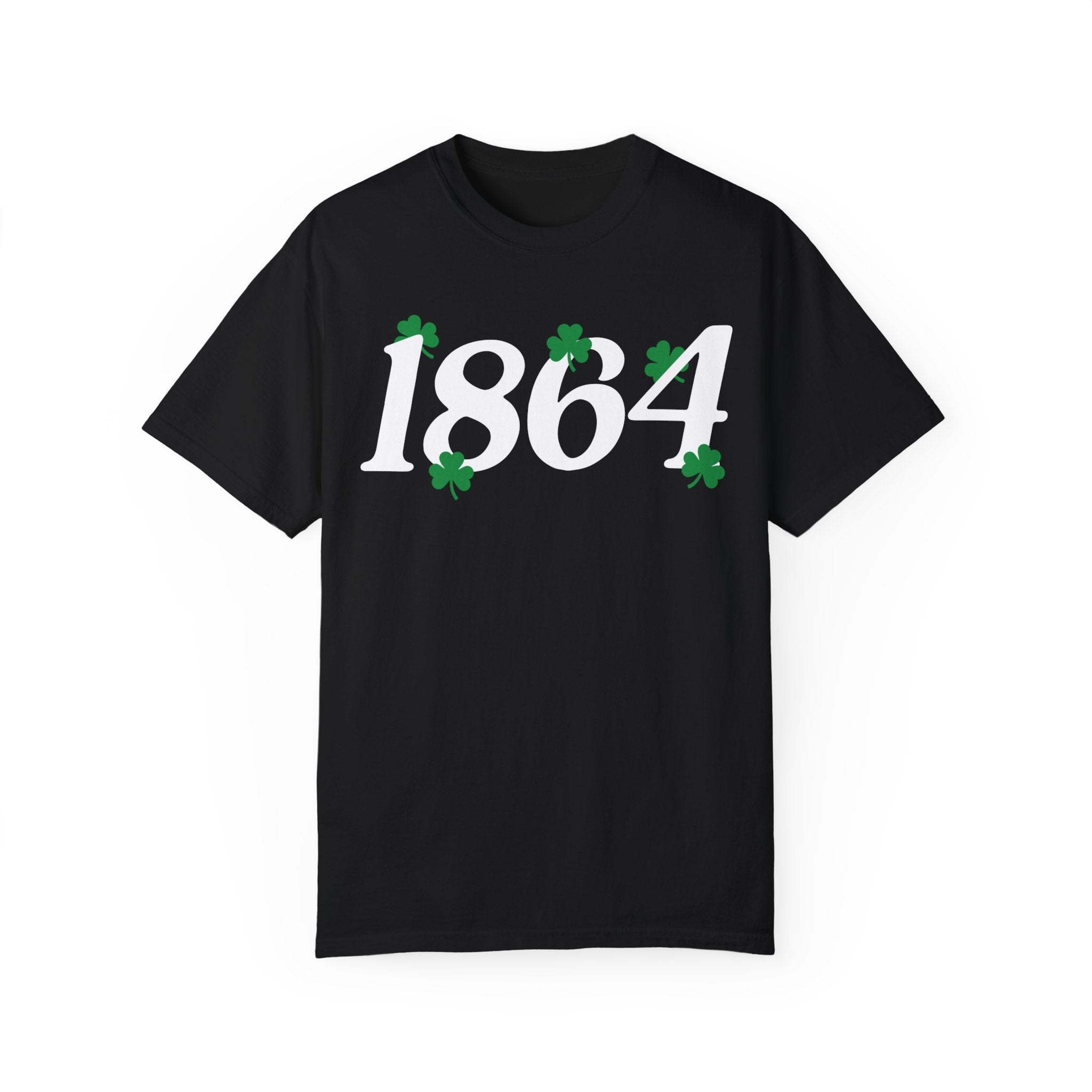 1864 Clovers Graphic T-Shirt for Men & Women - Vintage Irish Shamrock Design - Perfect for St. Patrick's Day & Casual Wear