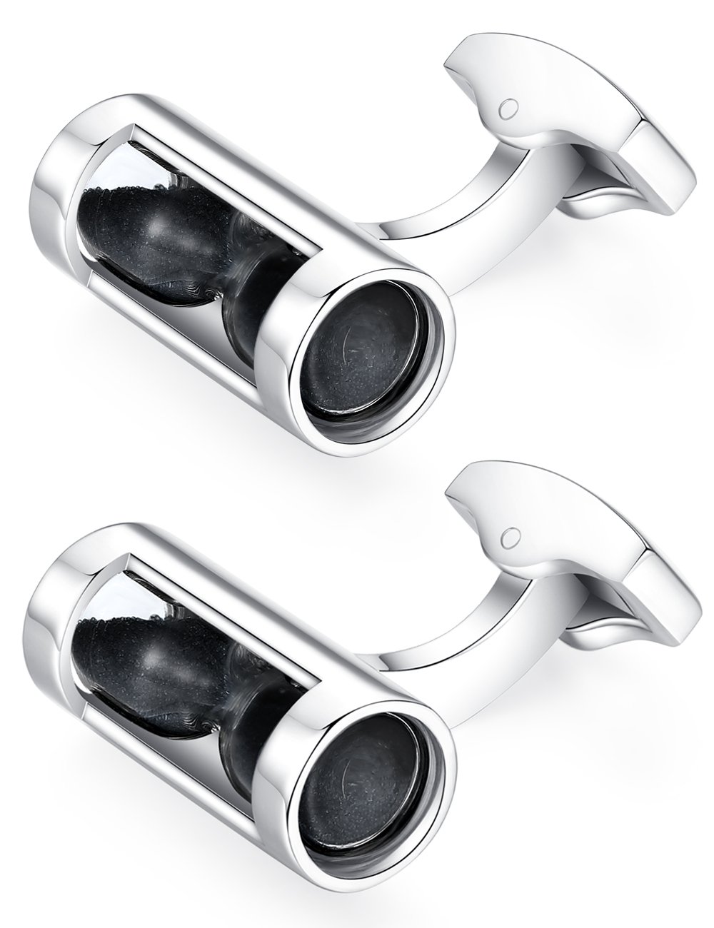 HONEY BEAR Hourglass Sand Timer Cufflinks for Men - Stainless Steel Wedding Gift for Groom, Best Man & Bridesmaids - Perfect for Formal Events, Anniversaries & Special Occasions