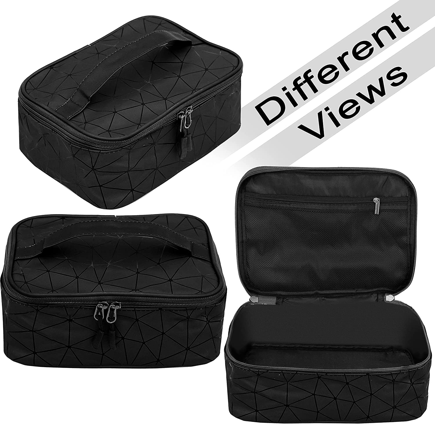 Lightning Hammer Makeup Bag for Women - Waterproof Travel Cosmetic Pouch & Toiletry Organizer - Perfect for Gym, Vacation, Business Trips (Black)