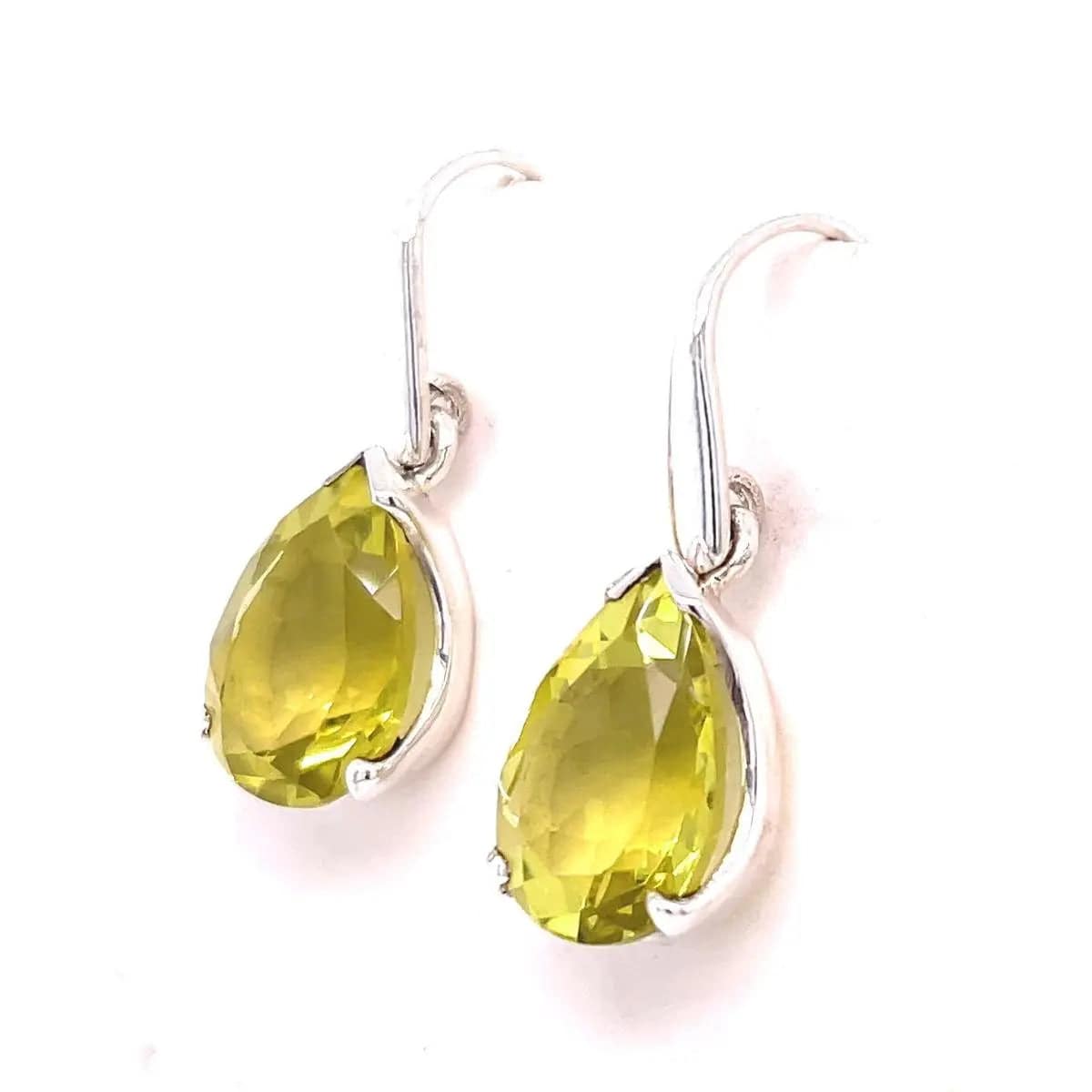 Lemon Quartz Sterling Silver Earrings for Women - Dainty Stud Earrings for Everyday Wear, Gift & Special Occasions