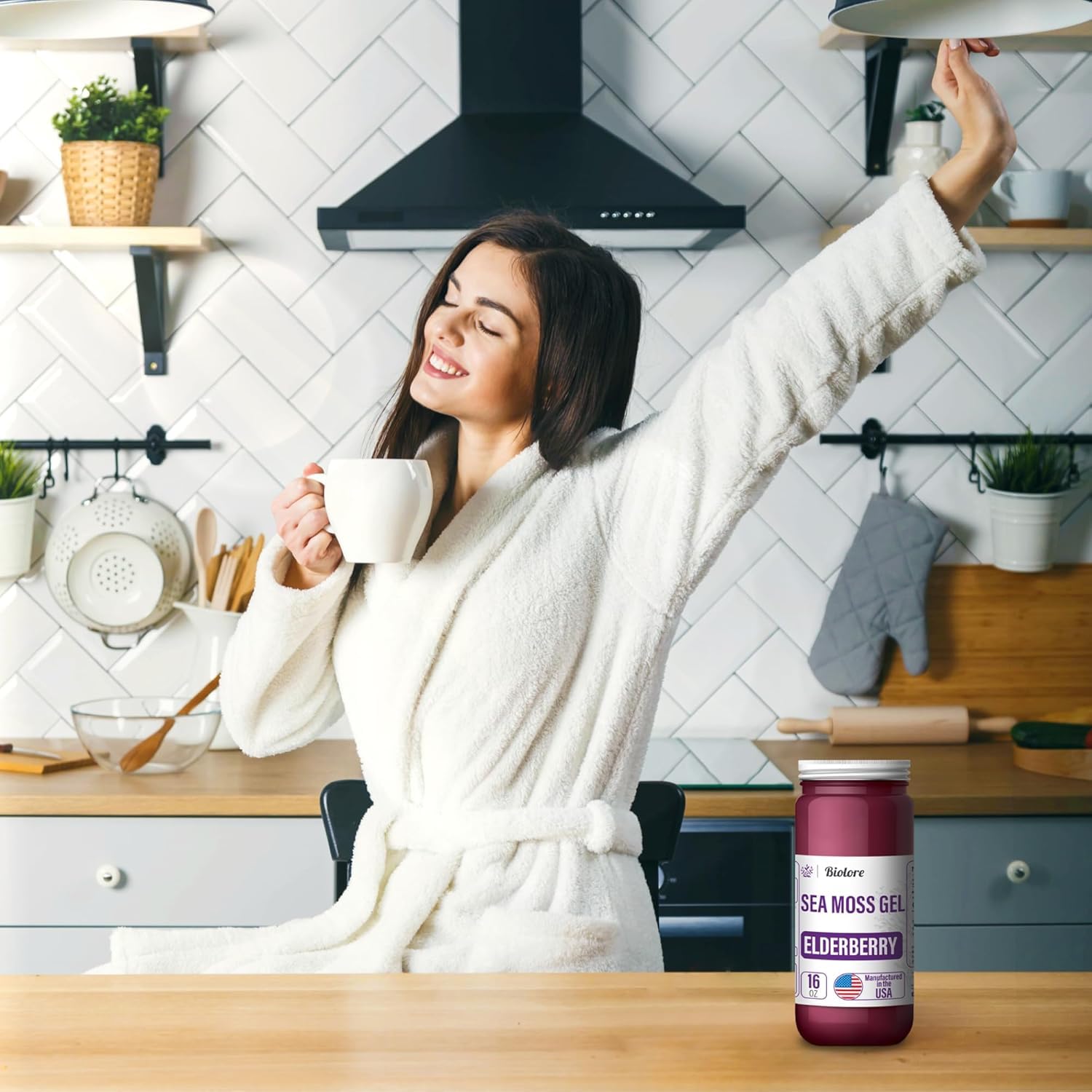 Biolore Sea Moss Gel - Elderberry 16oz | Wildcrafted Irish Seamoss with Essential Vitamins & Minerals | Vegan Superfood Supplement | Made in USA | Supports Immunity & Digestive Health | Perfect for Smoothies & Wellness Routines