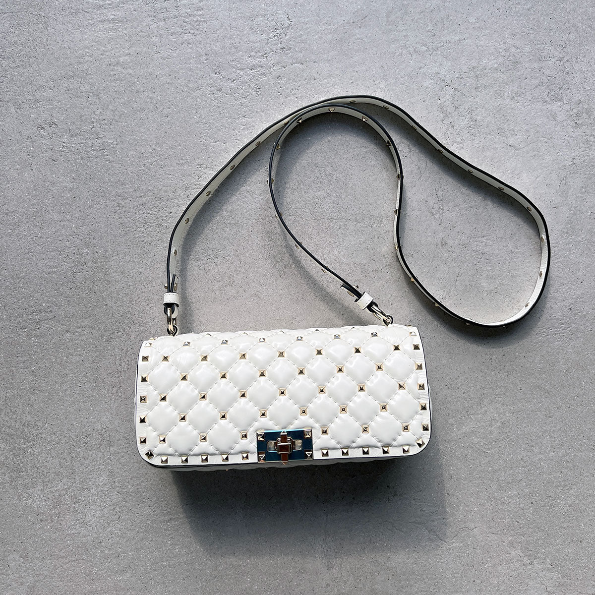 Ivory Spike Baguette Bag - Stylish Shoulder Purse for Women | Perfect for Parties, Date Nights & Evening Events