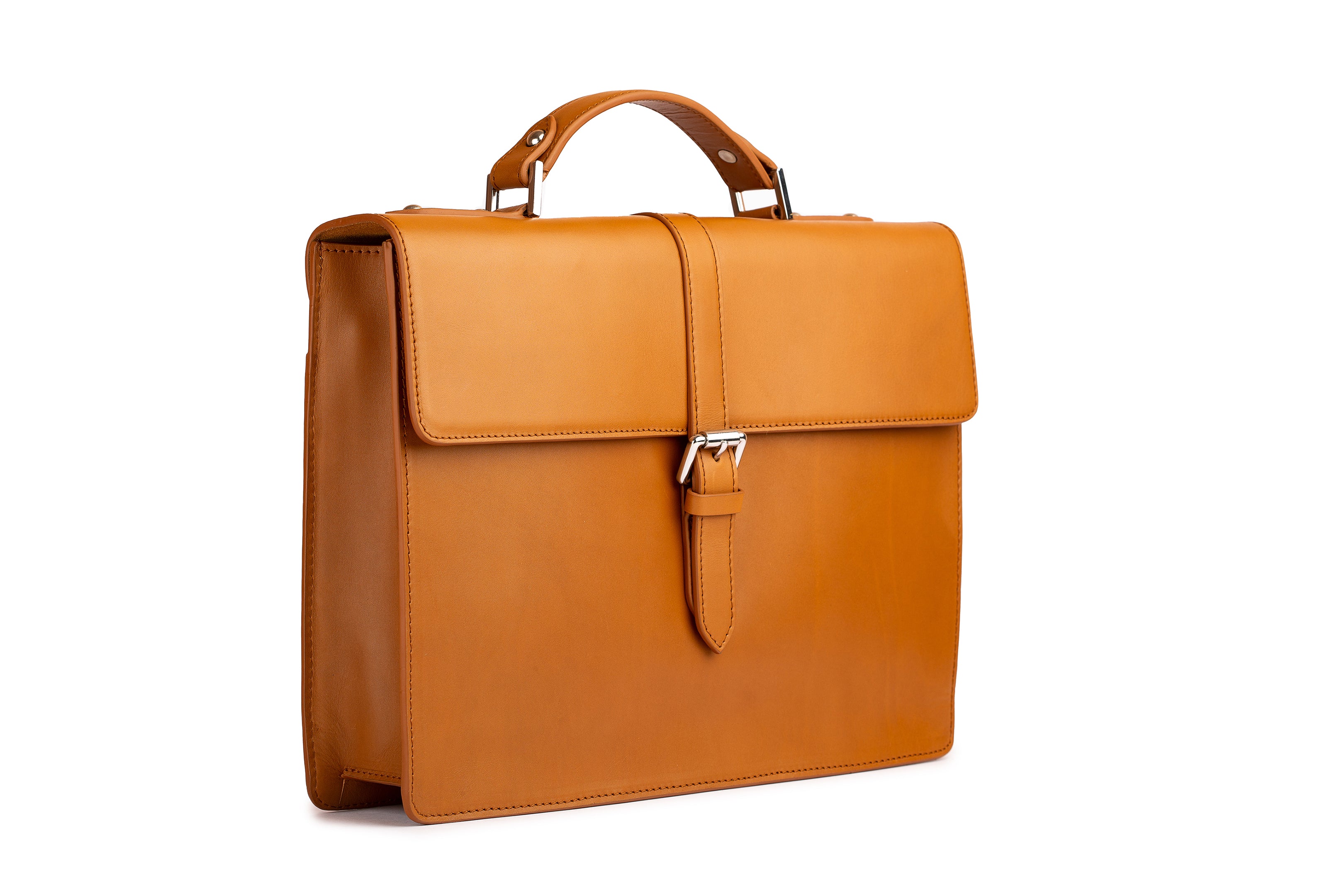 Premium Genuine Leather Laptop Briefcase for Business Professionals - Tan Brown - Perfect for Office, Travel & Business Meetings