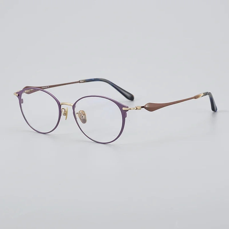 Aror Unisex Full Rim Big Round Titanium Acetate Eyeglasses 44913 - Stylish Lightweight Frames for Men & Women - Perfect for Reading, Work, and Everyday Fashion