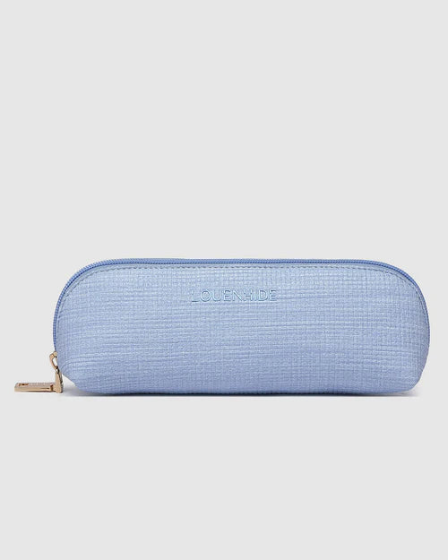 Louenhide Jayne Makeup Bag - Waterproof Cosmetic Organizer (Pale Blue) for Travel, Gym & Daily Essentials Storage