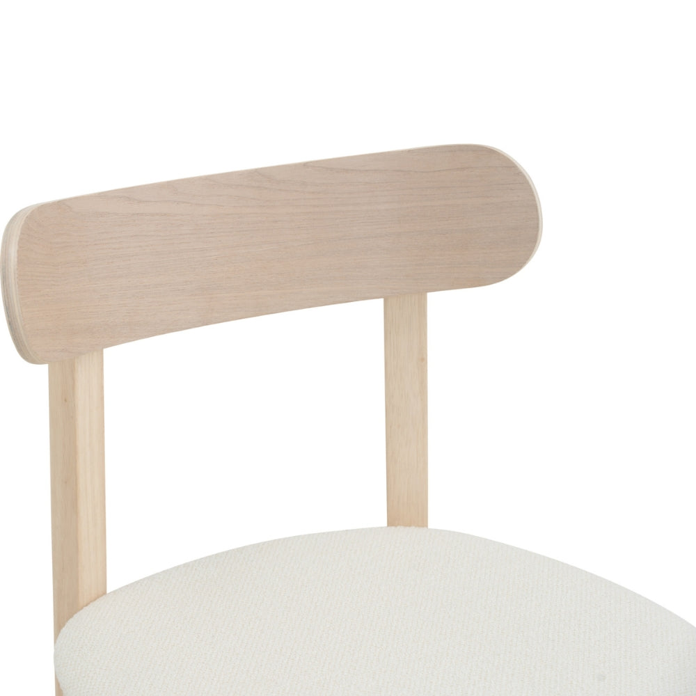LOWEN Modern Dining Chair - Cream White Upholstered Seat - Perfect for Kitchen, Dining Room & Office - Comfortable & Stylish Home Furniture