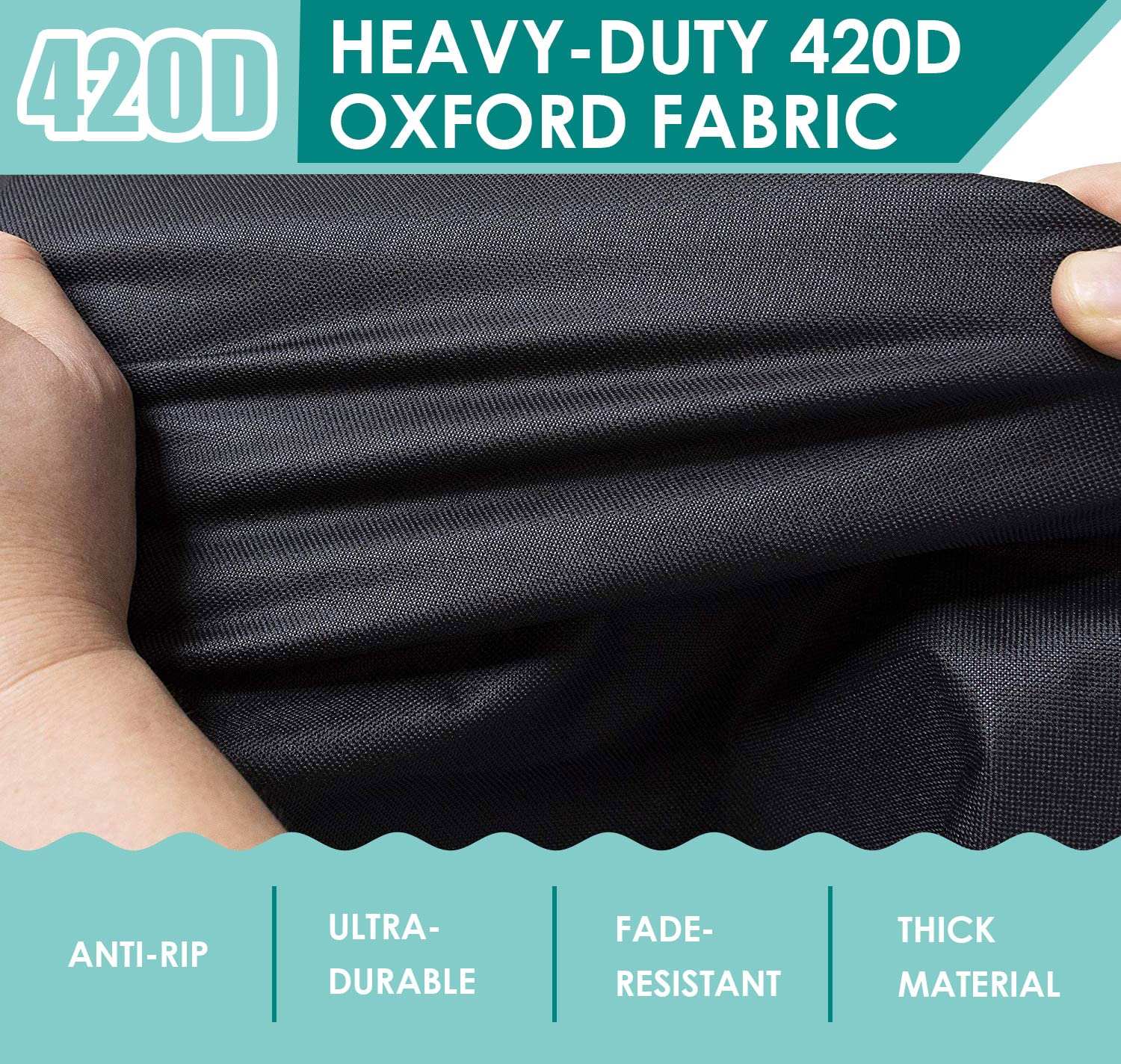 Waterproof Double Patio Chaise Lounge Cover - Heavy Duty Outdoor Furniture Protector with Elastic Hem for 2-Person Chaise - Perfect for Poolside, Deck, Garden & Patio Use