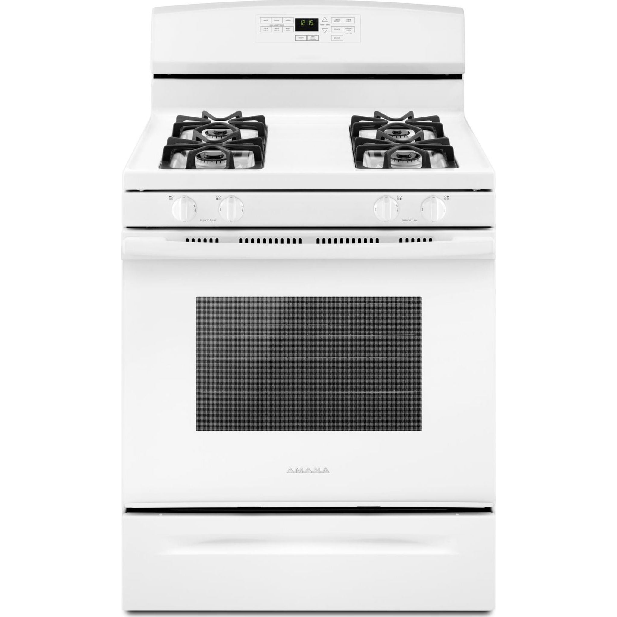 Amana AGR6603SFW 30 Inch Gas Range - White | 5 Burner Stove with Convection Oven | Perfect for Home Kitchen & Restaurant Cooking