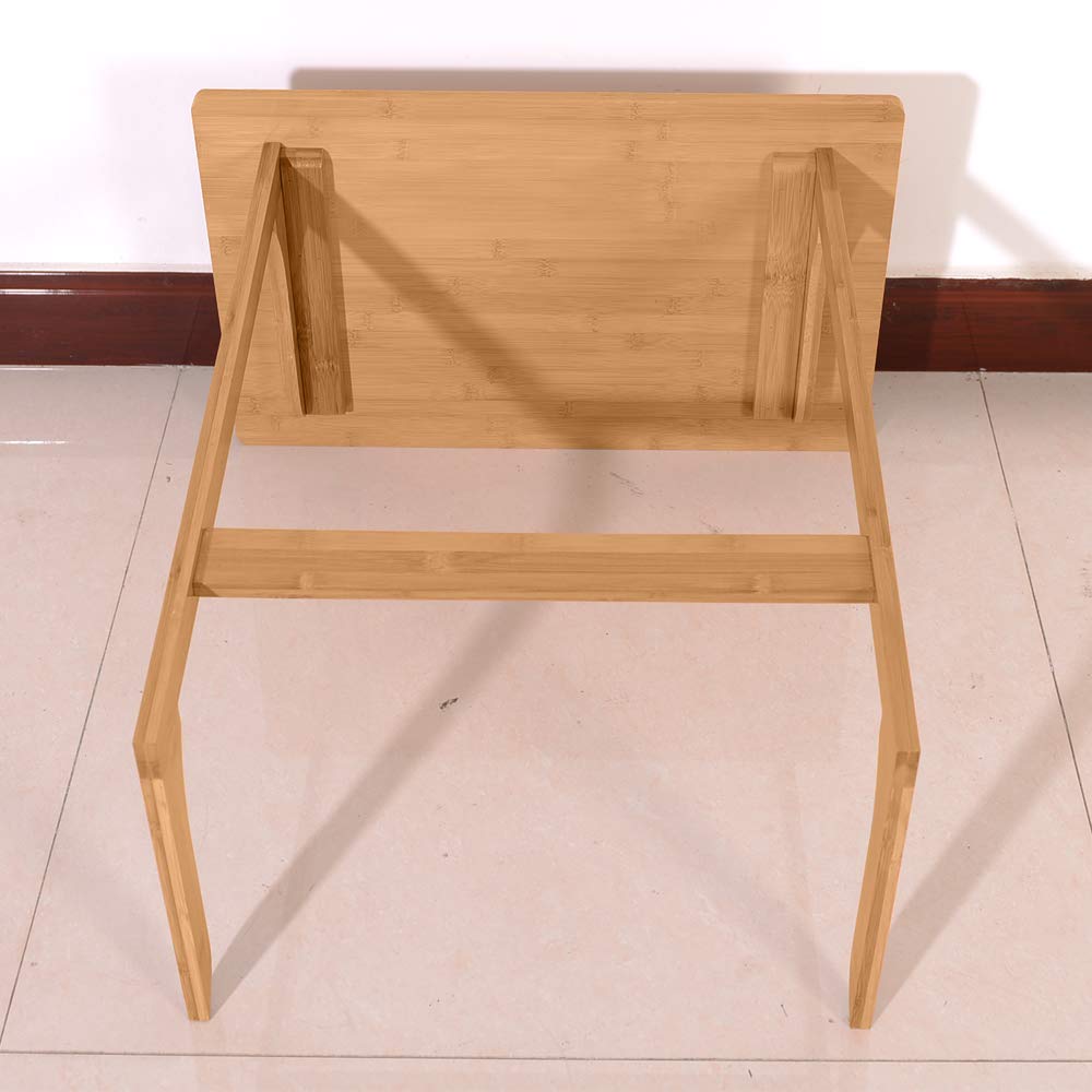 60x40x65cm L-Shaped Bamboo Smart Foldable Desk - Portable Folding Snack Table & Adjustable Sofa Side Table for Breakfast, Bed, Living Room, Office - Perfect for Home Use, TV Tray, Laptop Work & Small Space Solutions