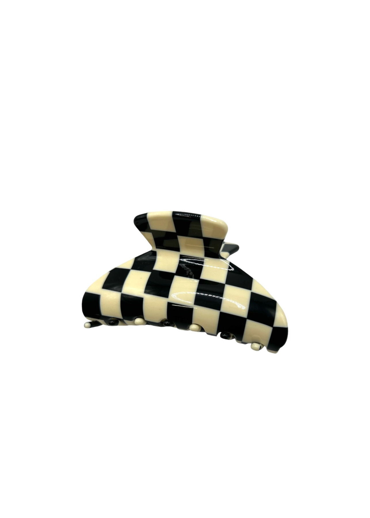 Checkered Claw Hair Clip for Women - Trendy Non-Slip Hair Claw Clips for Ponytail, Bun & Updo Hairstyles - Perfect for Work, Gym, Party & Everyday Use