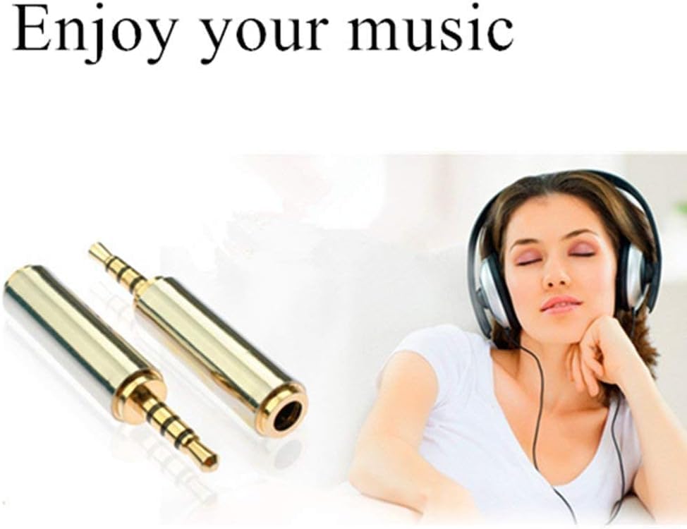 2.5mm Male to 3.5mm Female Gold Plated Audio Adapter - 2 Pack Stereo/Mono Aux Converter for Headphones, Earphones, Headsets - Perfect for Car Audio, Home Theater & Mobile Devices