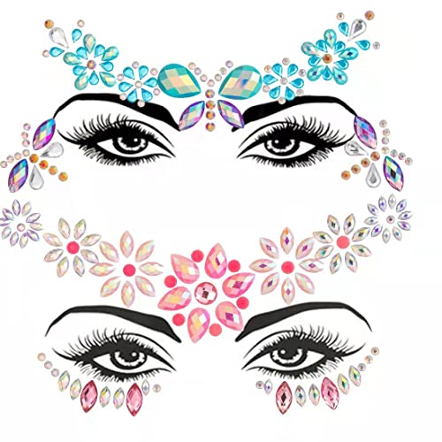 Self-Adhesive Face & Body Gems - Butterfly Rhinestone Stickers for Women | Mermaid Glitter Crystals for Rave, Festival, Party Makeup | Temporary Tattoos & Hair Jewels for Costumes, Photo Shoots & Special Events