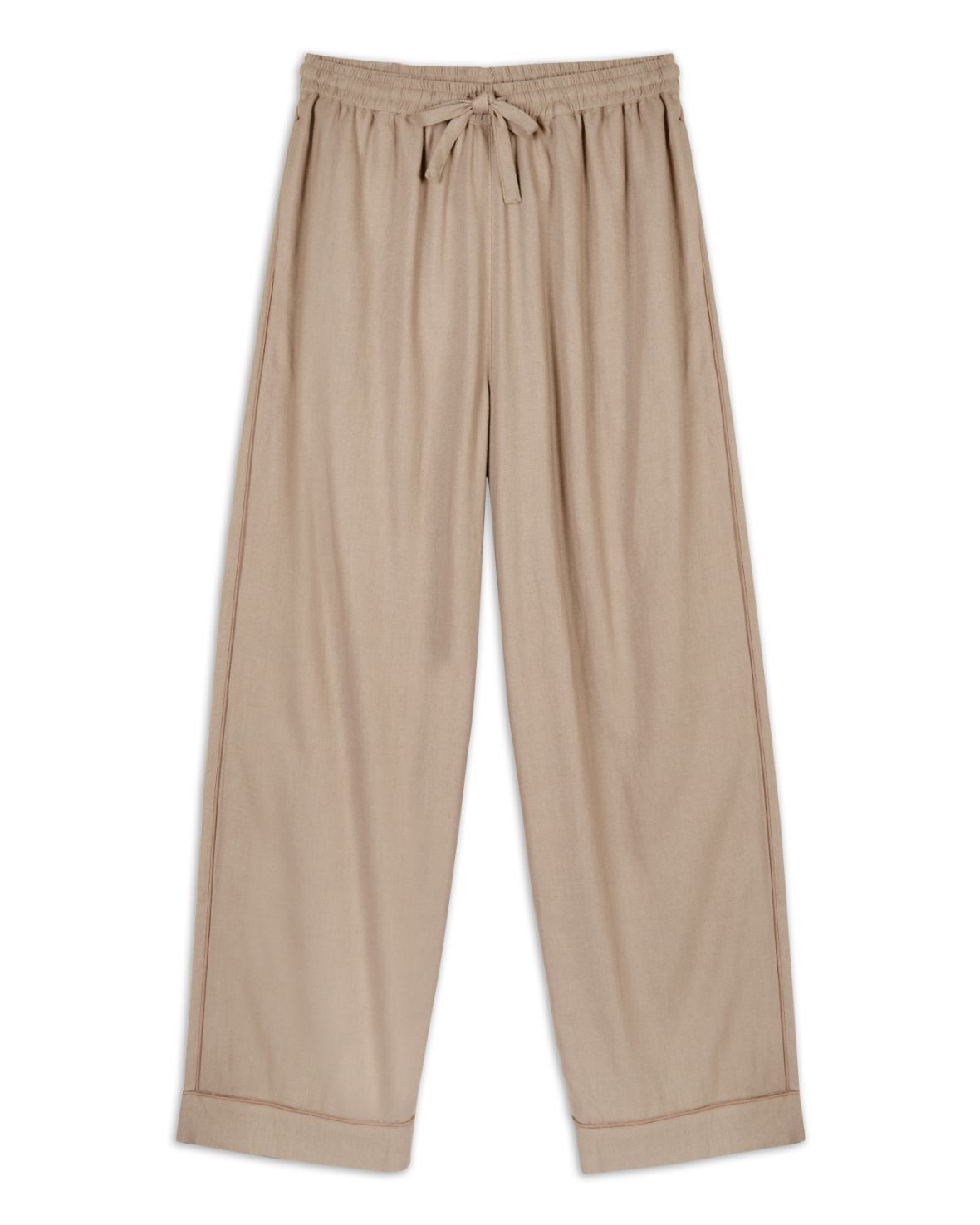 Premium Linen Blend Wide Leg Pants for Women - Comfortable Beige High Waisted Palazzo Trousers - Perfect for Summer, Office Wear & Casual Outfits