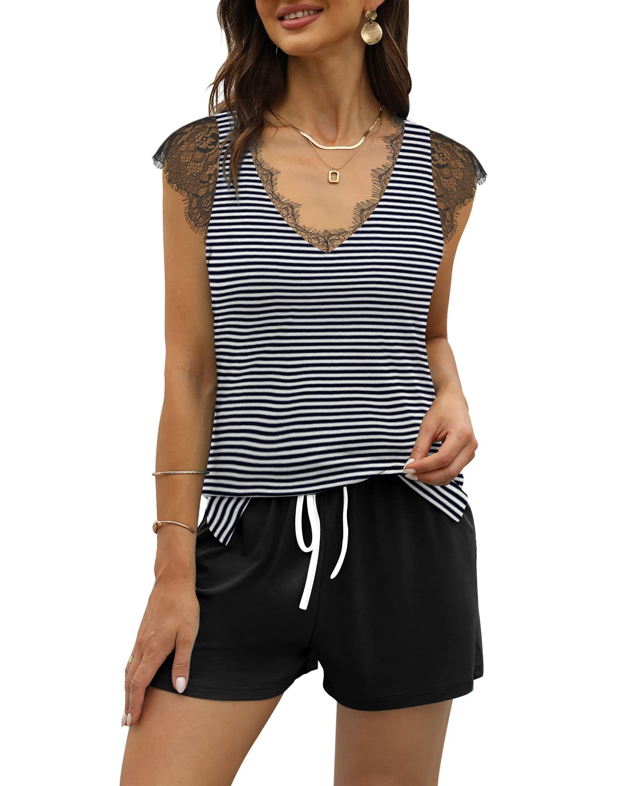 Aloodor Women's Summer Two Piece Outfits with Pockets - Casual Shorts Set for Beach, Vacation & Everyday Wear