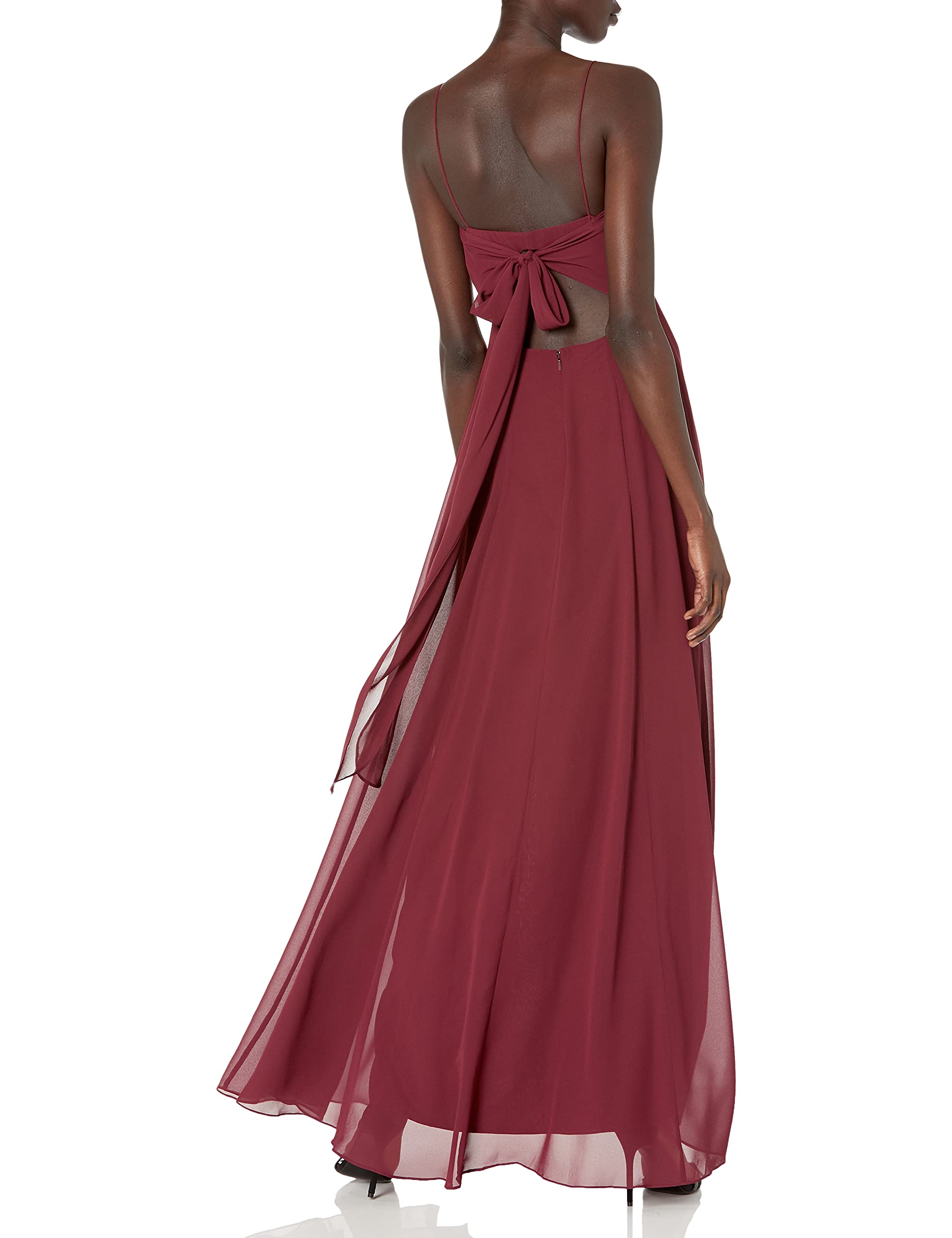 Jenny Yoo Women's Kiara Fit and Flare Tie Back Long Chiffon Gown - Elegant Formal Dress for Weddings, Prom, Evening Parties & Special Occasions