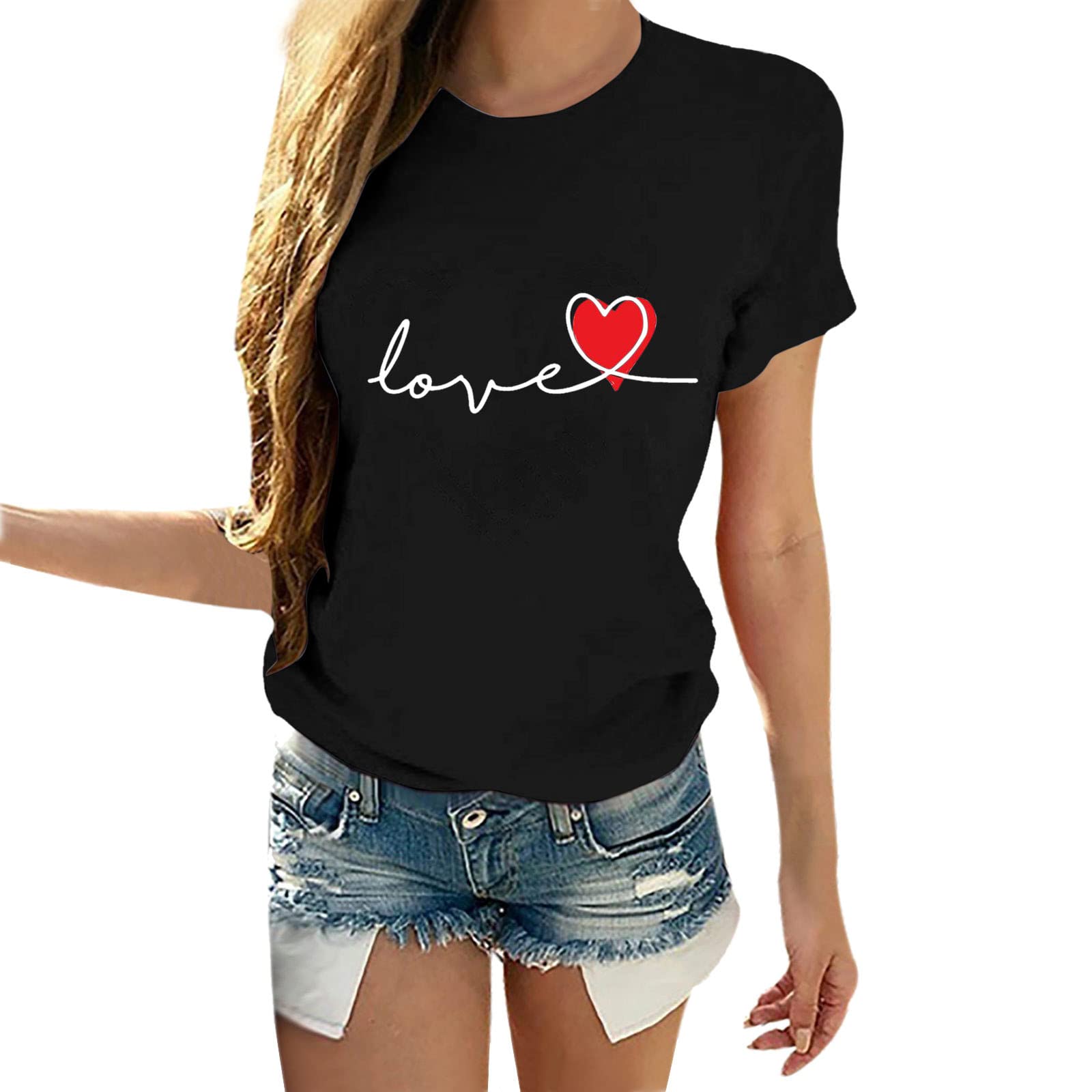 O Love Women's Short Sleeve Printed Blouse - Casual Tops & Long Sleeve White T-Shirts for Women | Perfect for Office Wear, Date Nights & Everyday Outfits