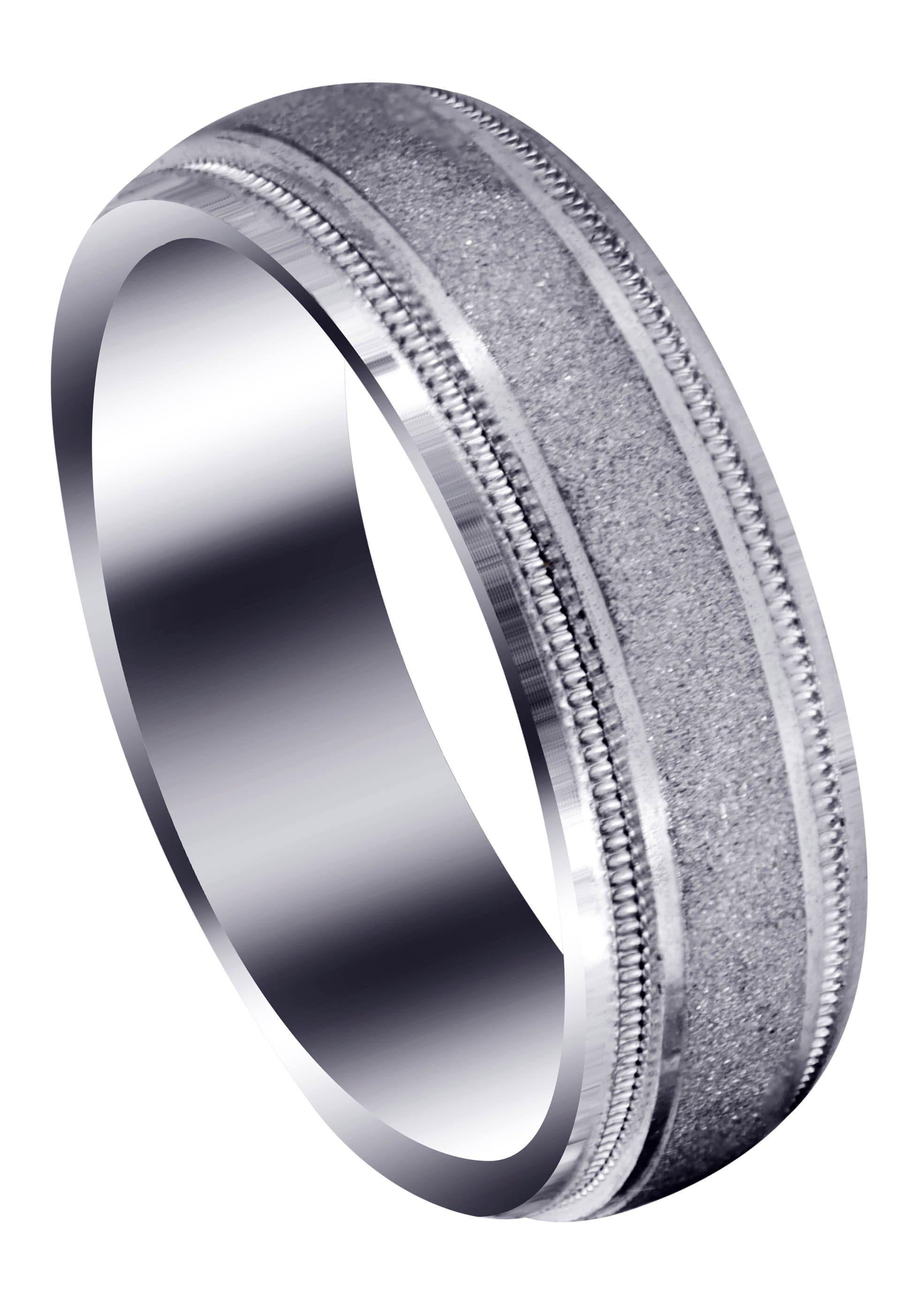 Carved Simple Men's Wedding Band Ring | Stone Finish Tungsten Carbide (Ryan) - Perfect for Weddings, Anniversaries & Everyday Wear