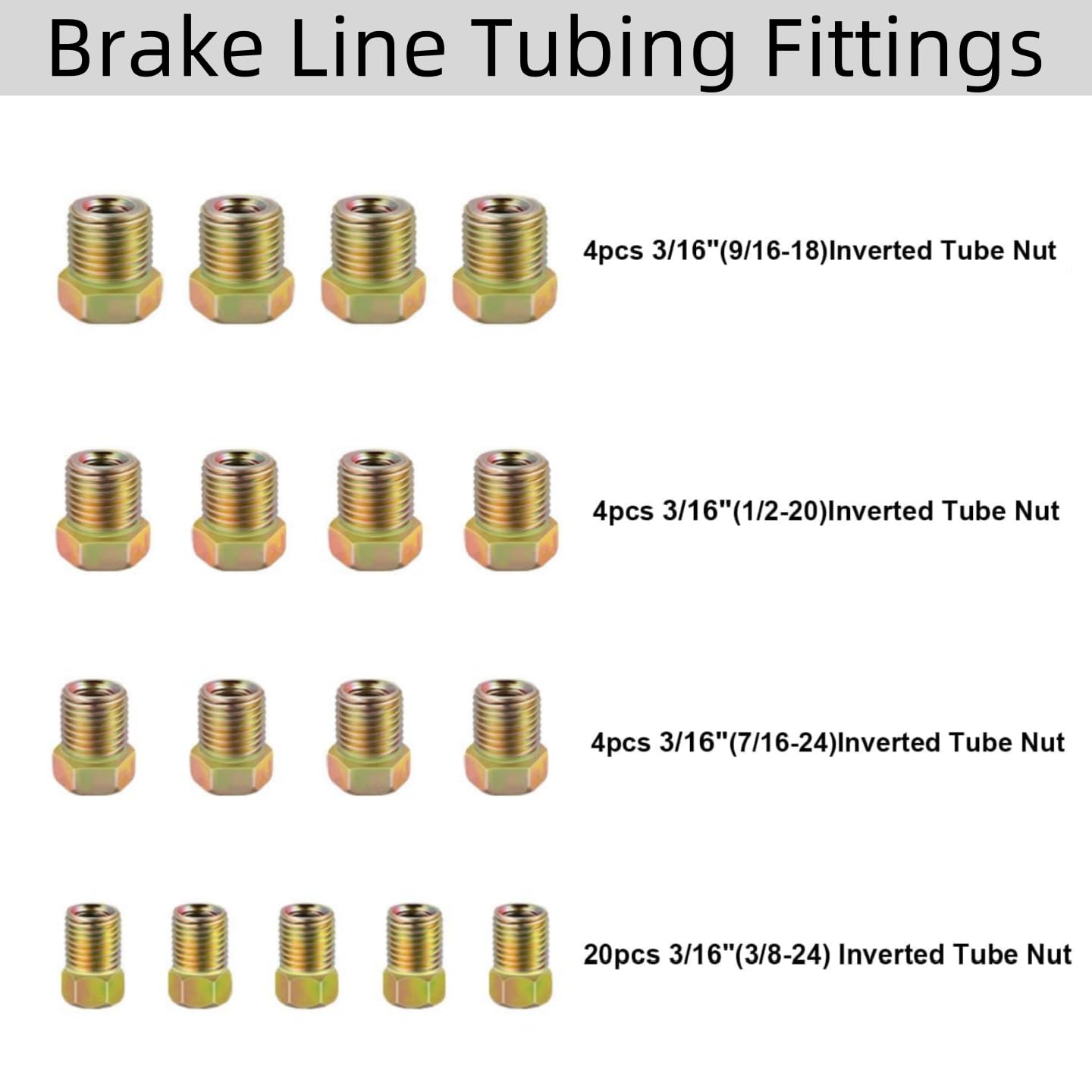 Copper Nickel Brake Line Kit - 25ft Tubing & 32 Fittings for Auto Repair