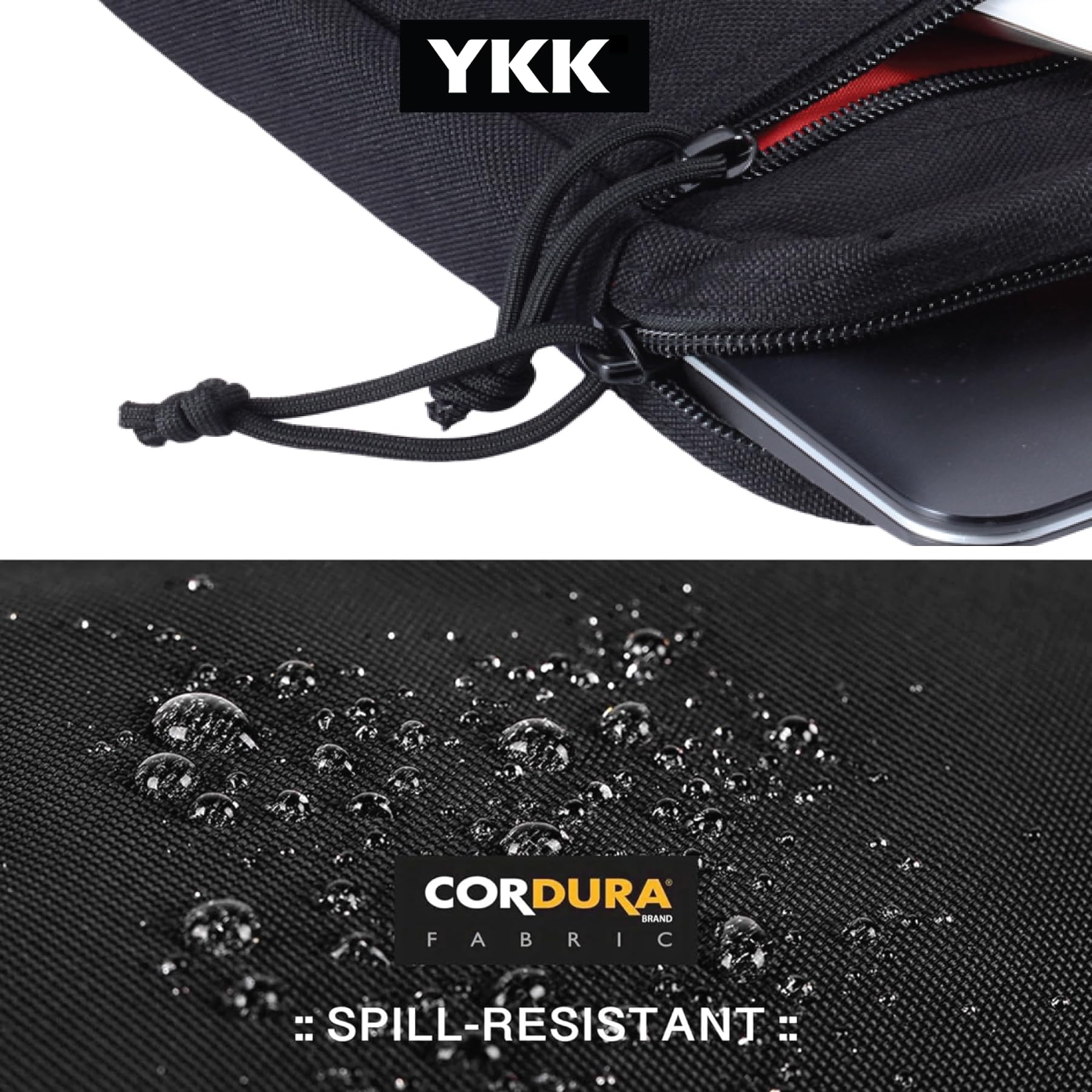 13-14 Inch Laptop Sleeve Case with Zipper & Accessory Pocket - Durable Cordura Fabric for Notebook Computers (Black) - Perfect for Work, School & Travel Protection