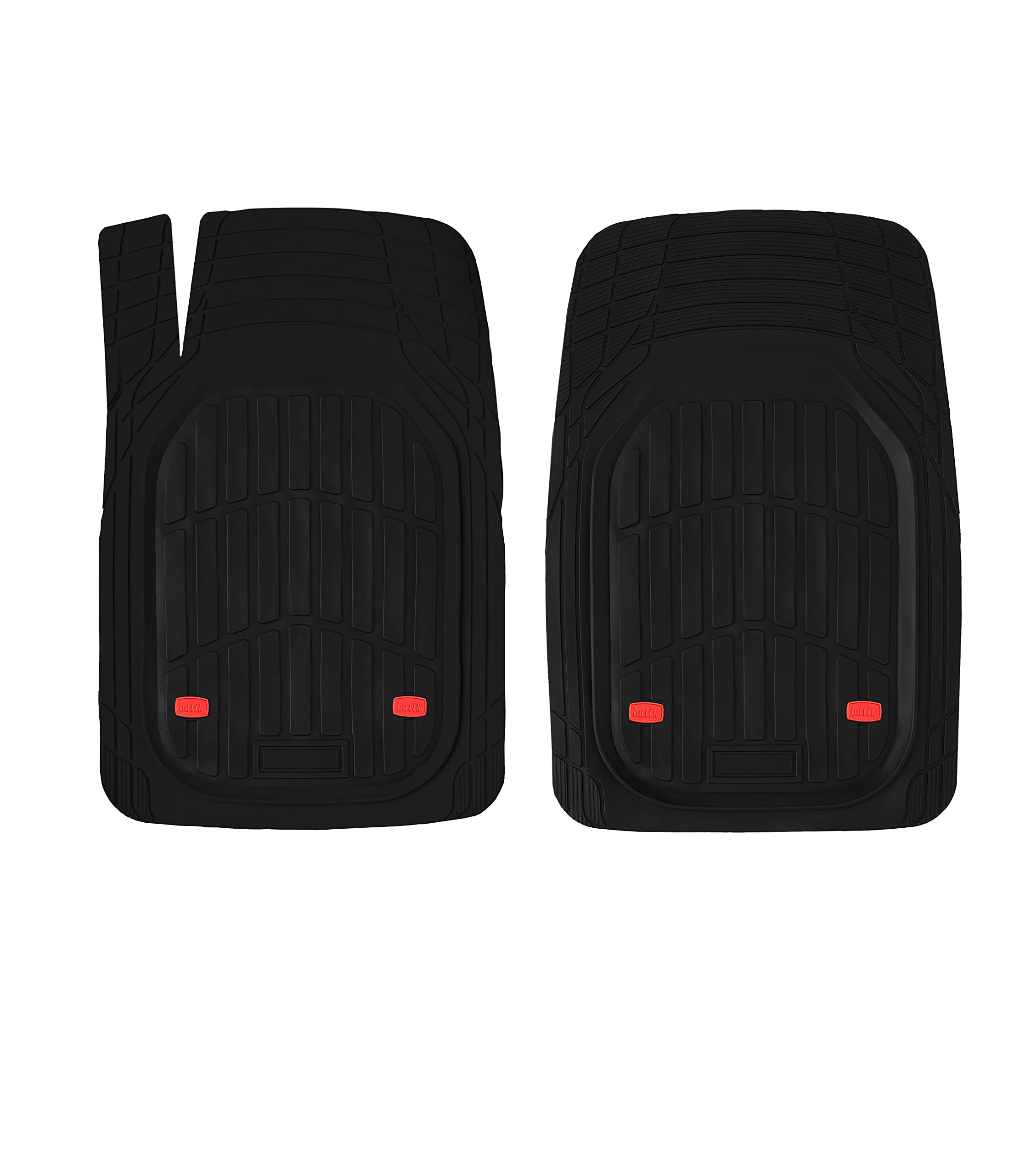 KnK Mars Heavy-Duty All-Weather Car Floor Mats - Premium Front Set for SUV, Truck, Van & Sports Cars | Non-Slip Protection with Footrest Cover | Perfect for Daily Commute, Road Trips & Off-Road Adventures (2-Piece Set)