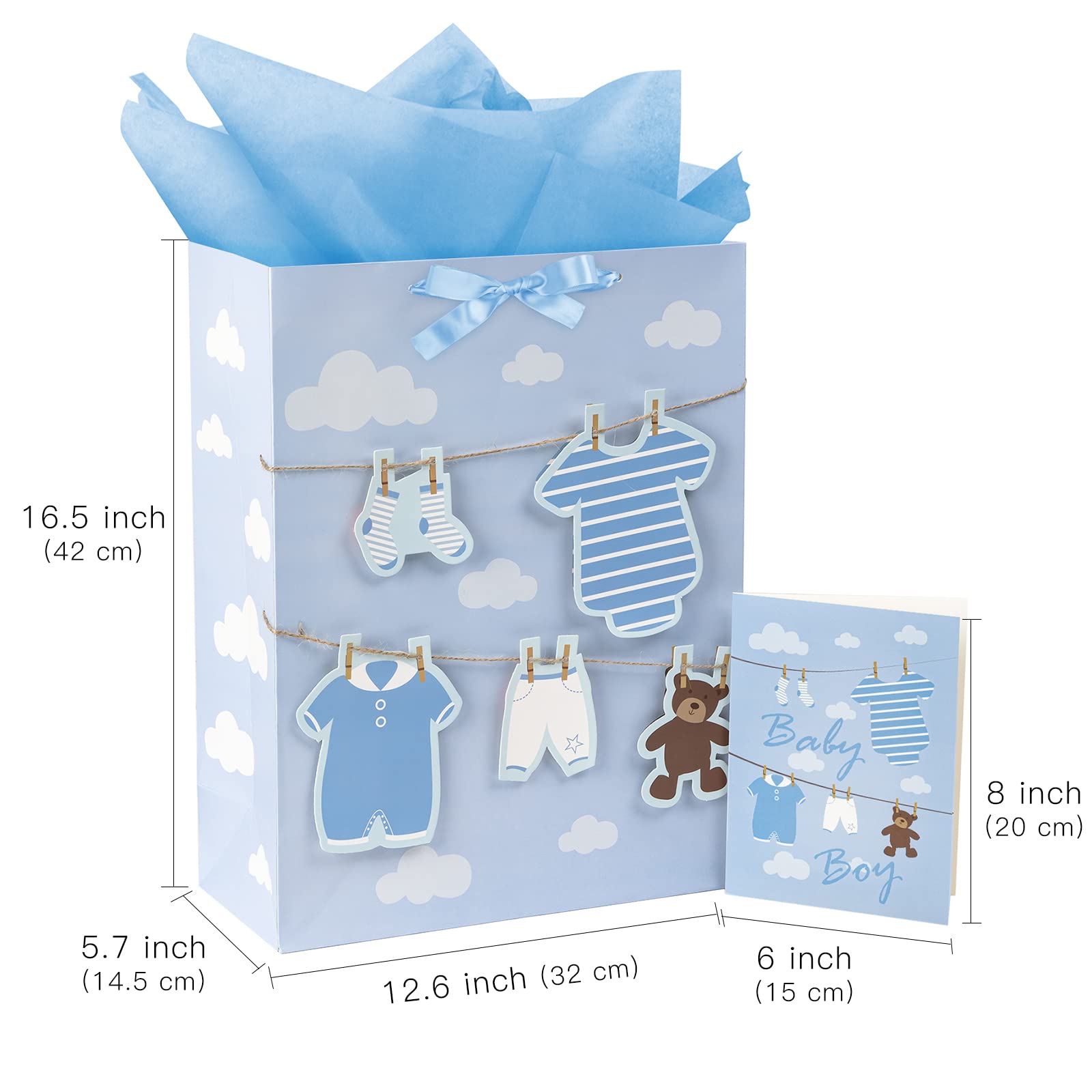 Premium Baby Boy Gift Bag Set - 16.5