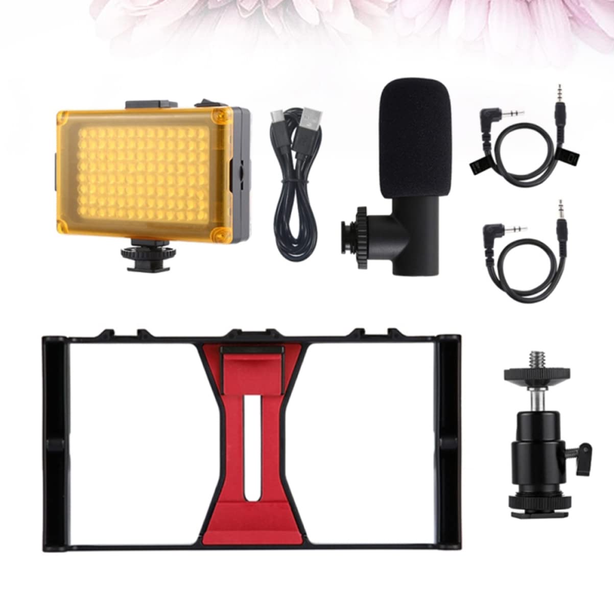PartyKingdom Complete Live Streaming Kit - Adjustable Phone Tripod, Desk Mount Mic Stand with Phone Holder & Stabilizer for YouTube, TikTok, Facebook Live - Perfect for Vlogging, Gaming & Online Classes